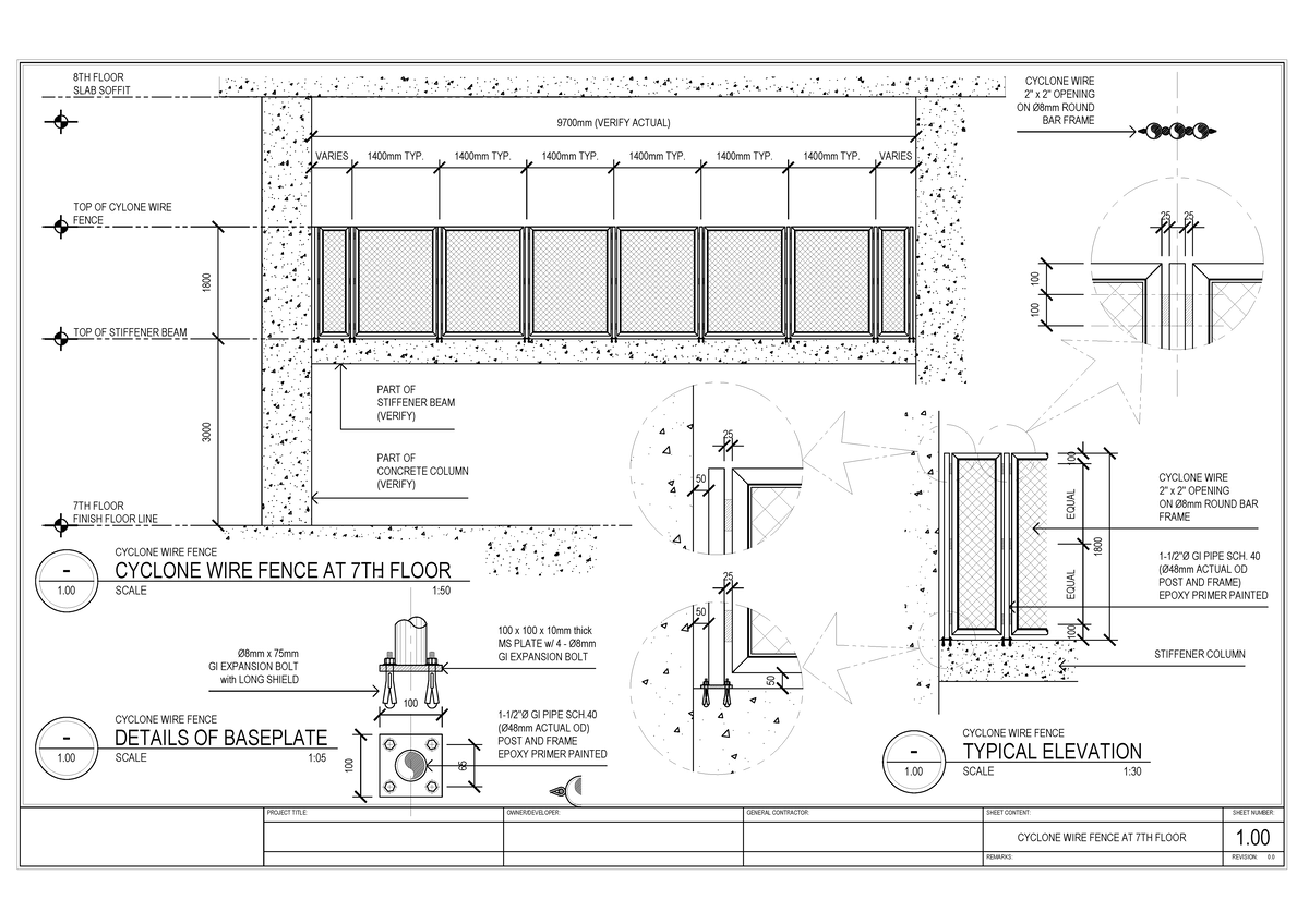 Cyclone WIRE Fence - CAD PDF File - PROJECT TITLE: OWNER/DEVELOPER ...