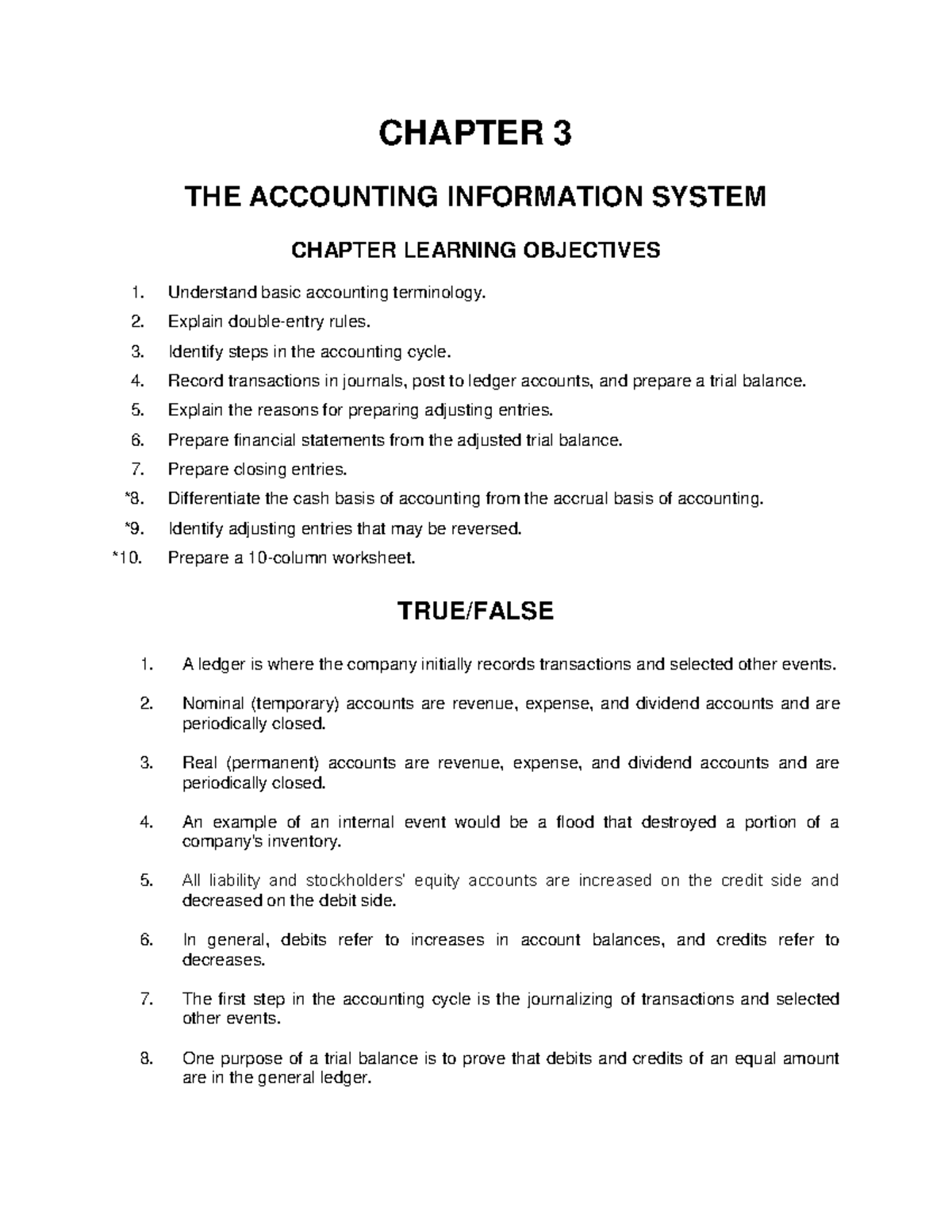 Practice Quiz - Chapter 03 - CHAPTER 3 THE ACCOUNTING INFORMATION ...