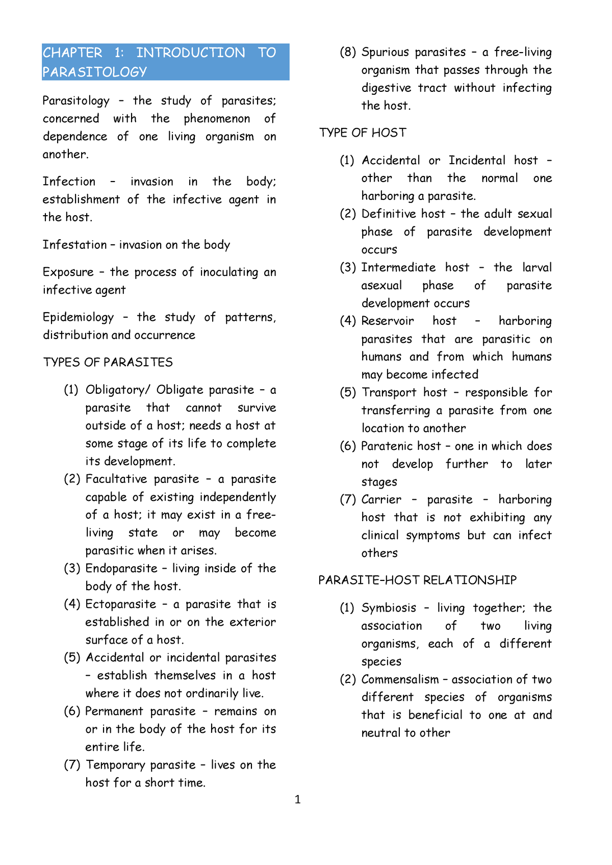 parasitology-handouts-chapter-1-introduction-to-parasitology