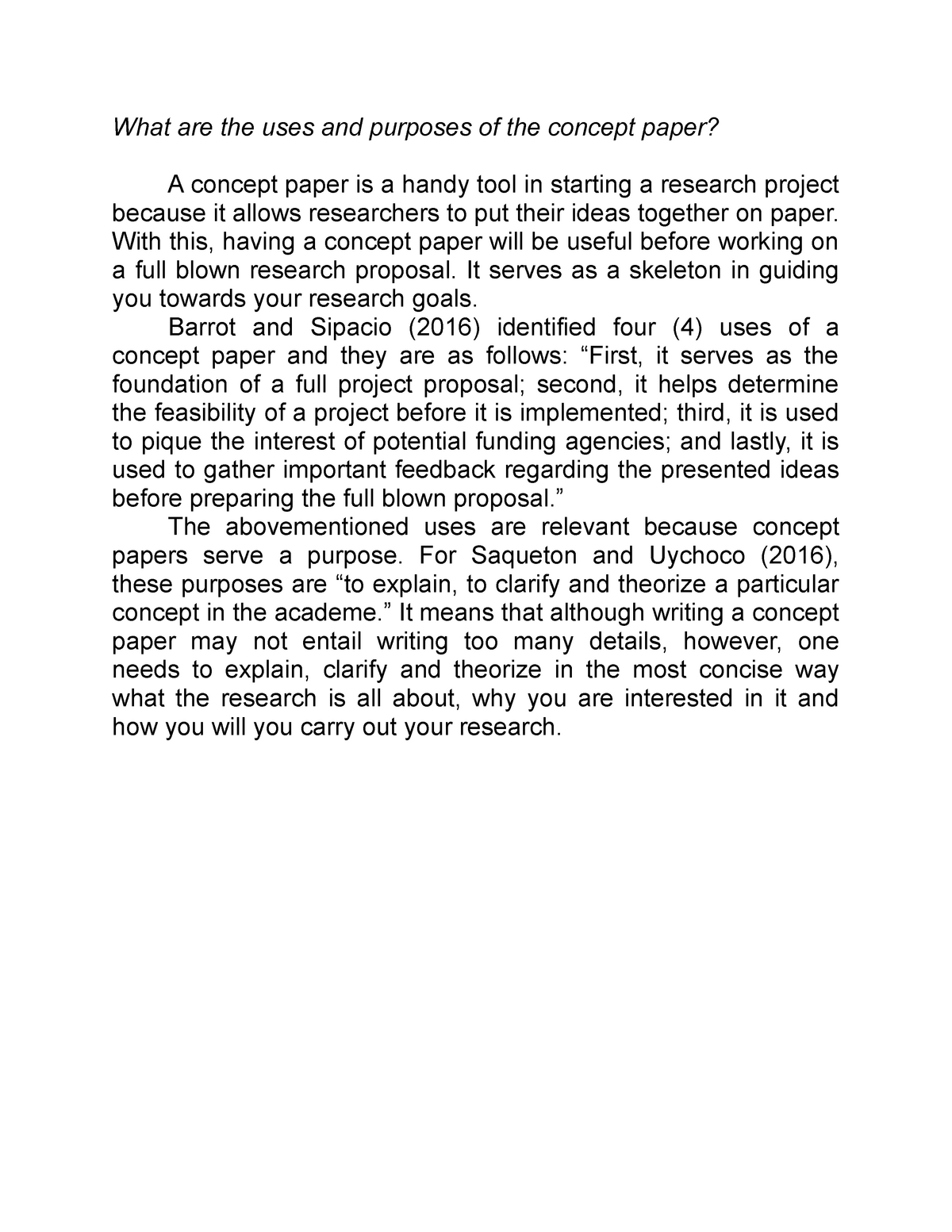 how to write a good article concept paper