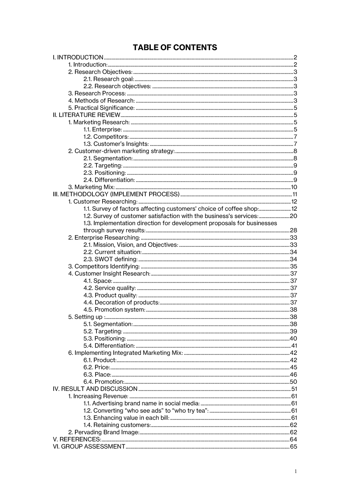 BM Report Group 5 NEU - dfvfdc - TABLE OF CONTENTS I. INTRODUCTION ...