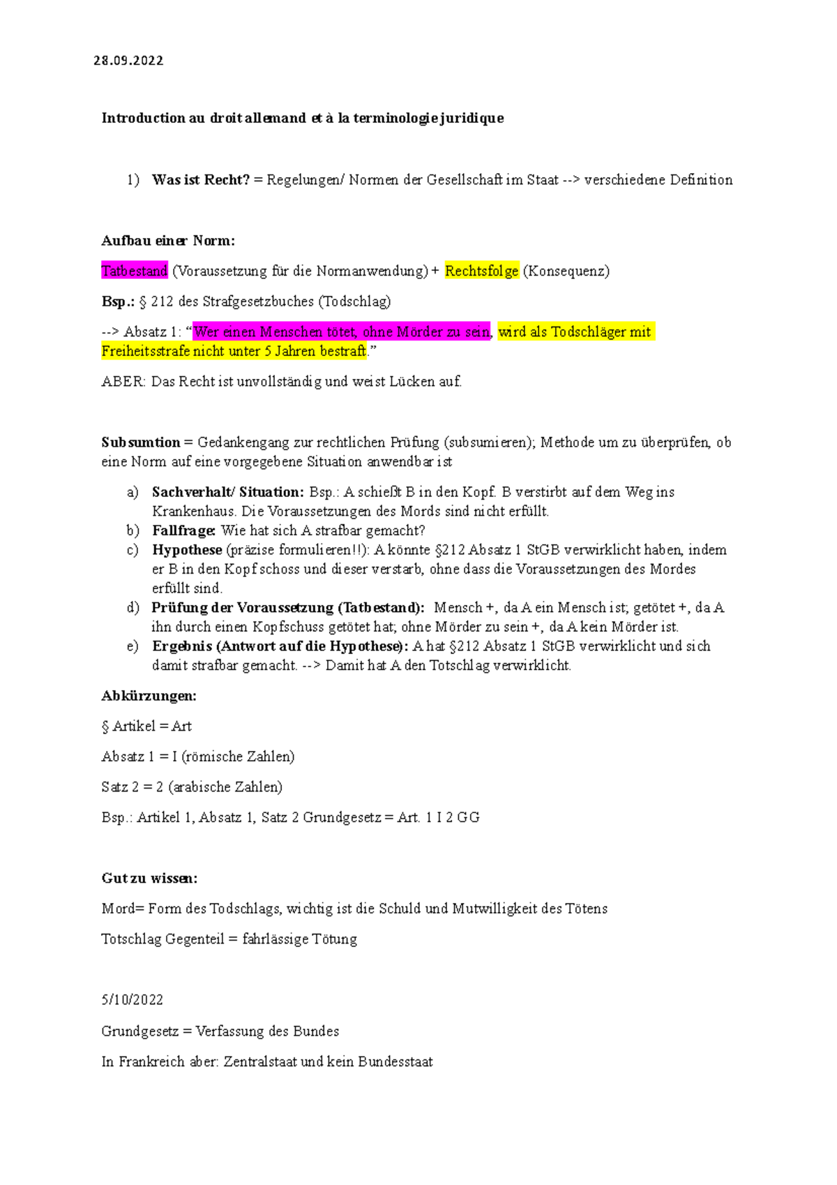 Introduction au droit allemand et à la terminologie juridique Kopie