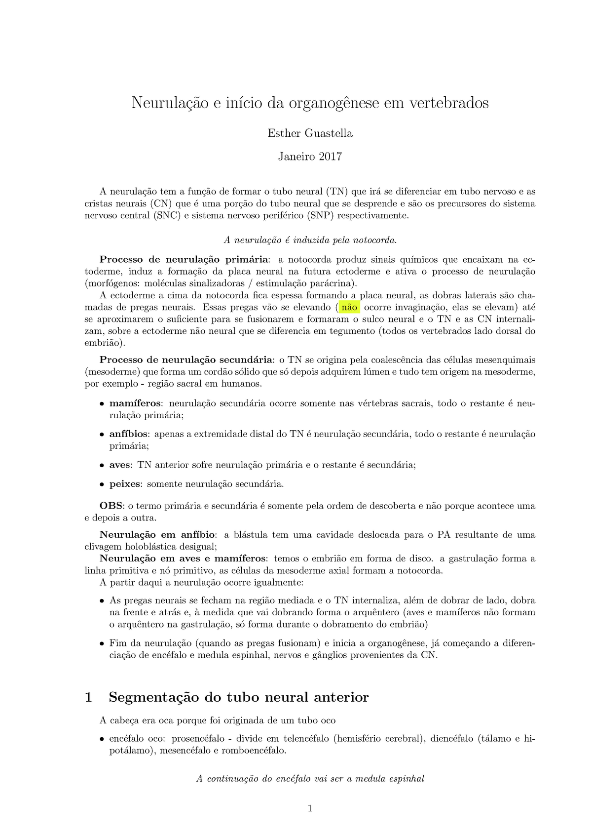 Embriologia 06 Neurulacao E Inicio Da Organogenese Studocu