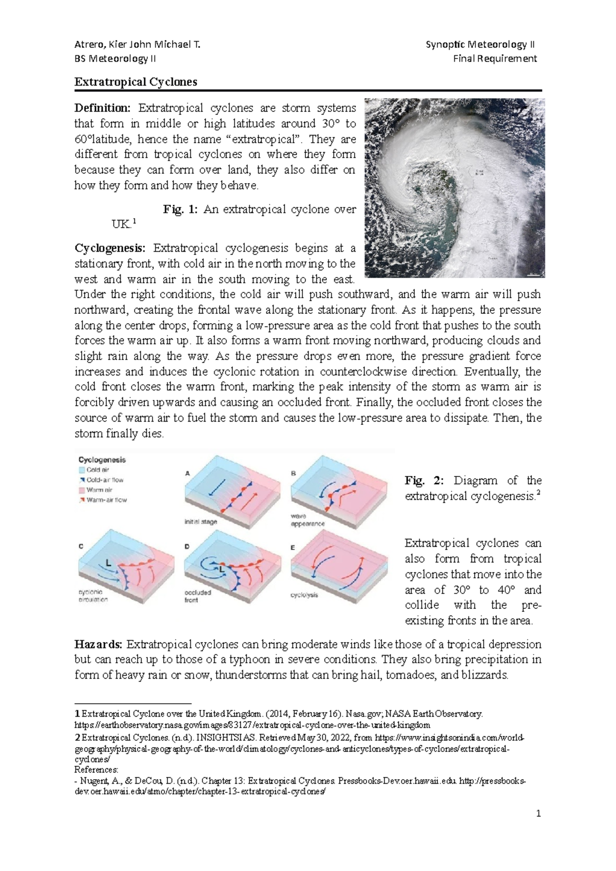 Summary on Extratropical Cyclonegenesis, Development, and Hazards ...