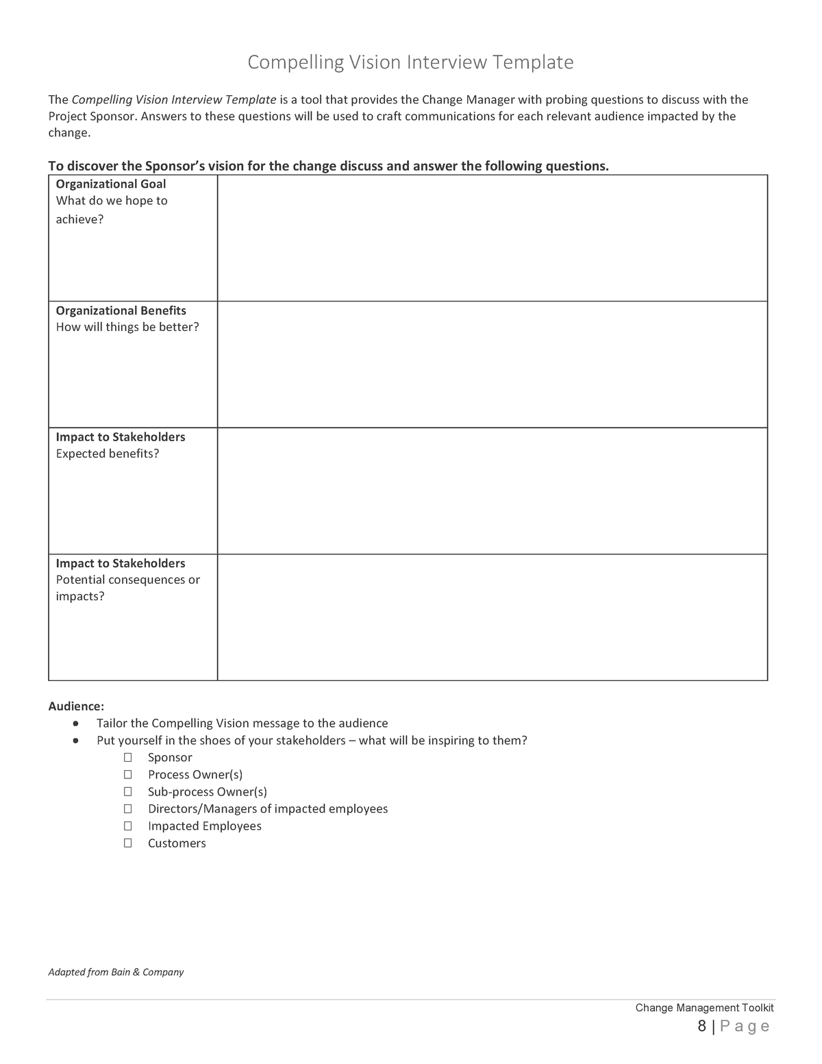 Exercise 6 - ,,,, - Change Management Toolkit 8 | P a g e Compelling ...