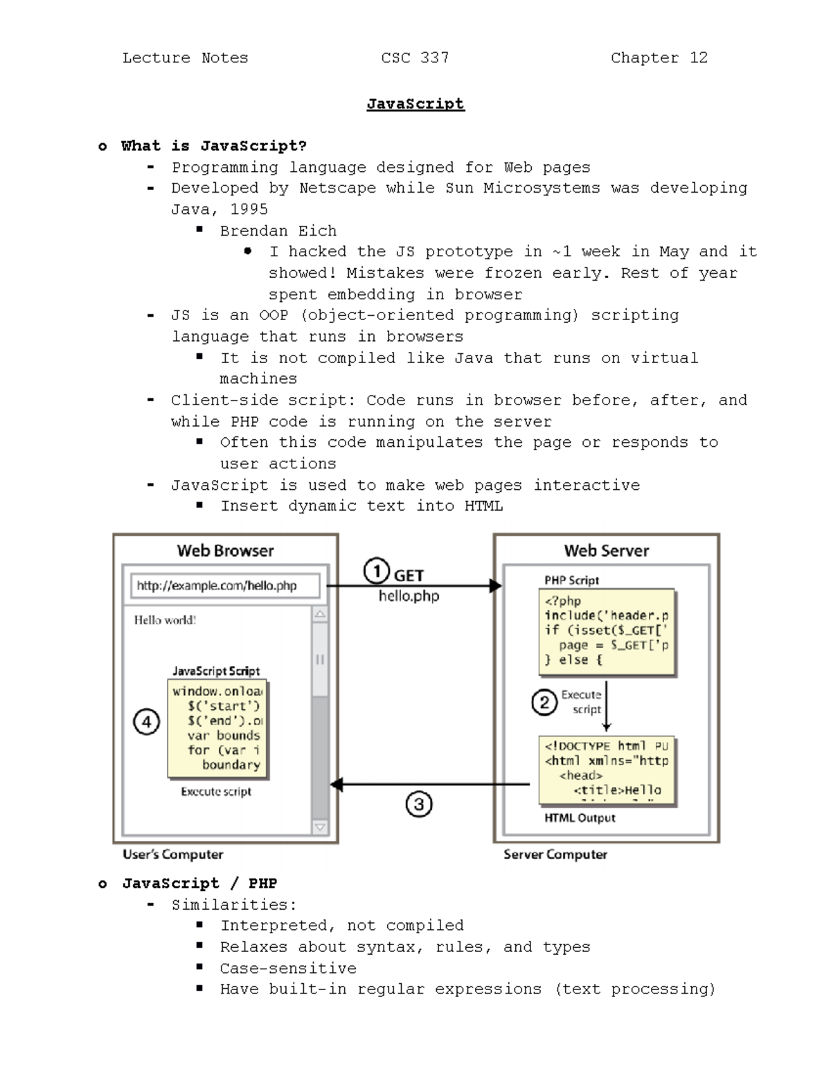 Java Script - Professor: Rick Mercer - JavaScript o What is JavaScript ...