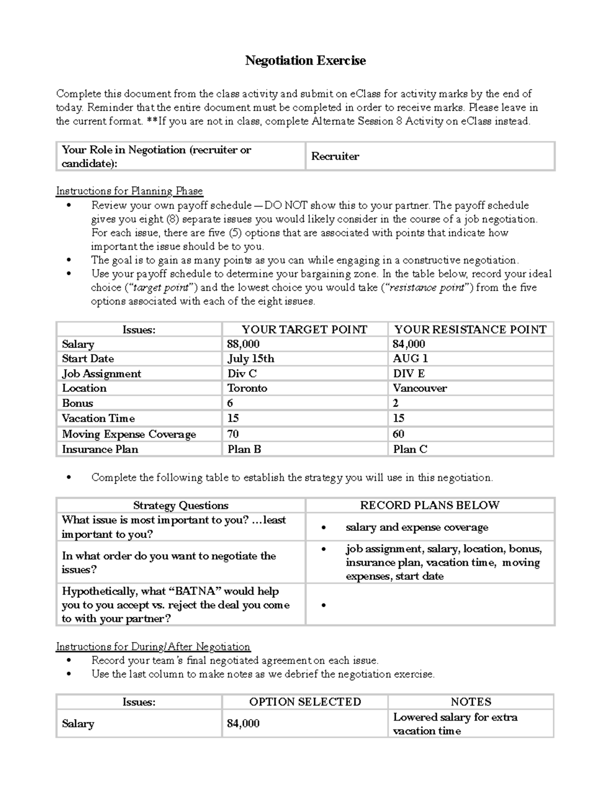 Negotiation Activity Exercise: Negotiation Team Building Workplace – WADPY