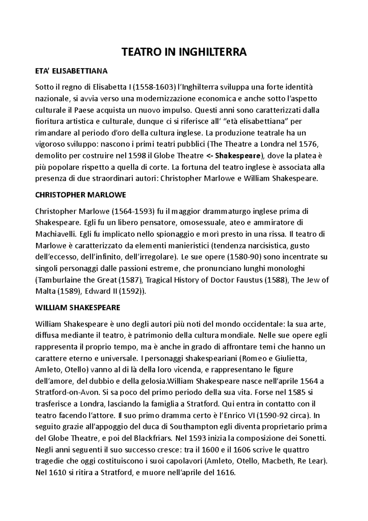 Shakespeare - Descrizione dettagliata sul Shakespare - TEATRO IN ...