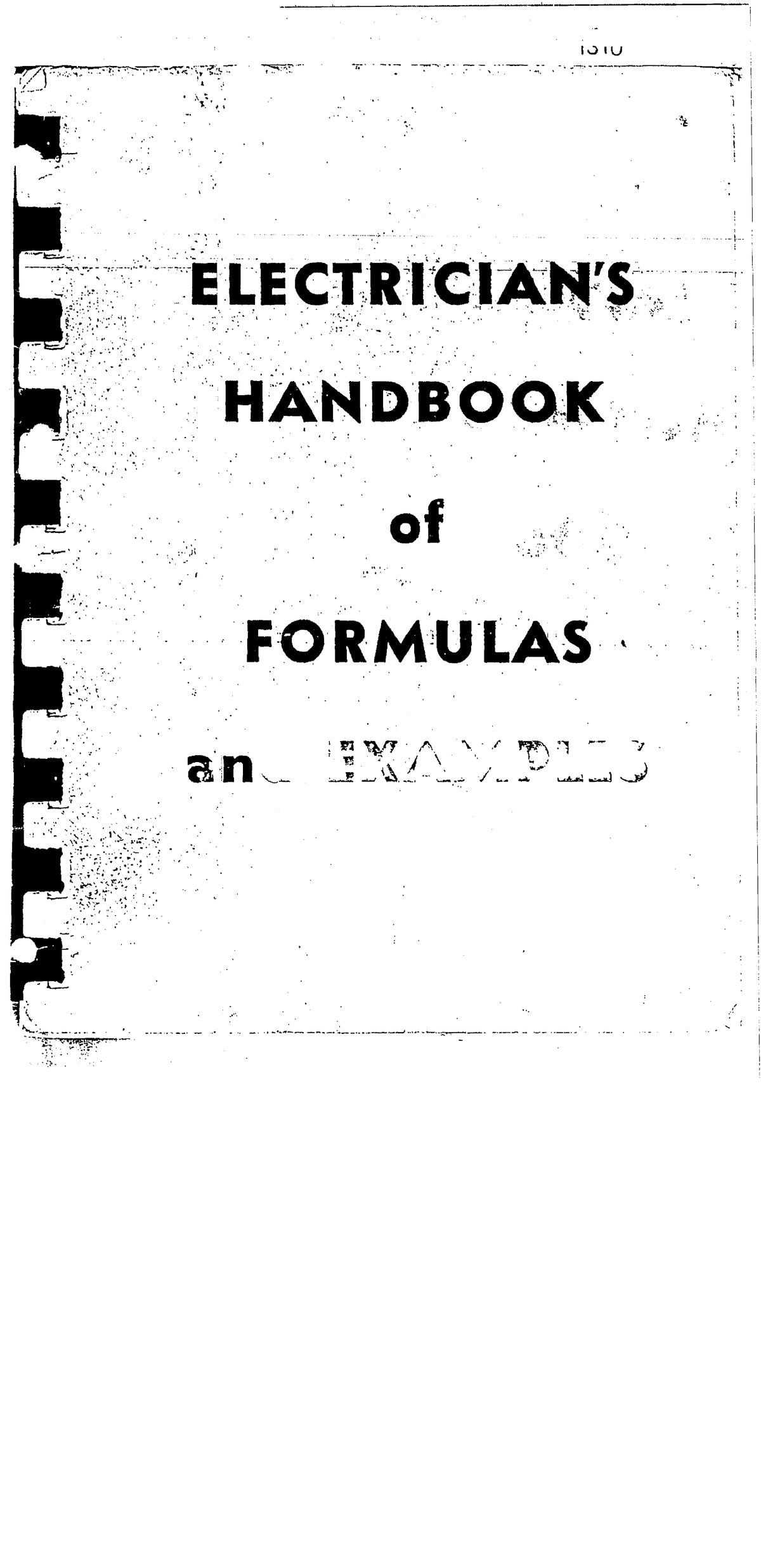 01 Electrician's Handbook of Formulas - Bachelor of Science in ...