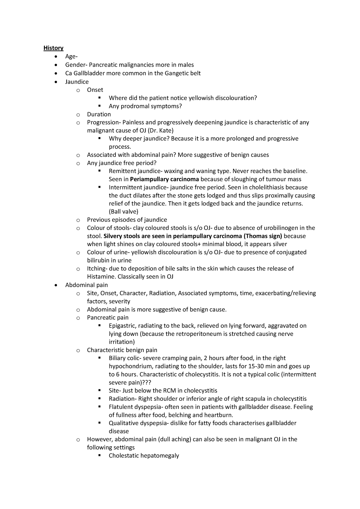 Obstructive Jaundice Proforma - History - Age- Gender- Pancreatic ...