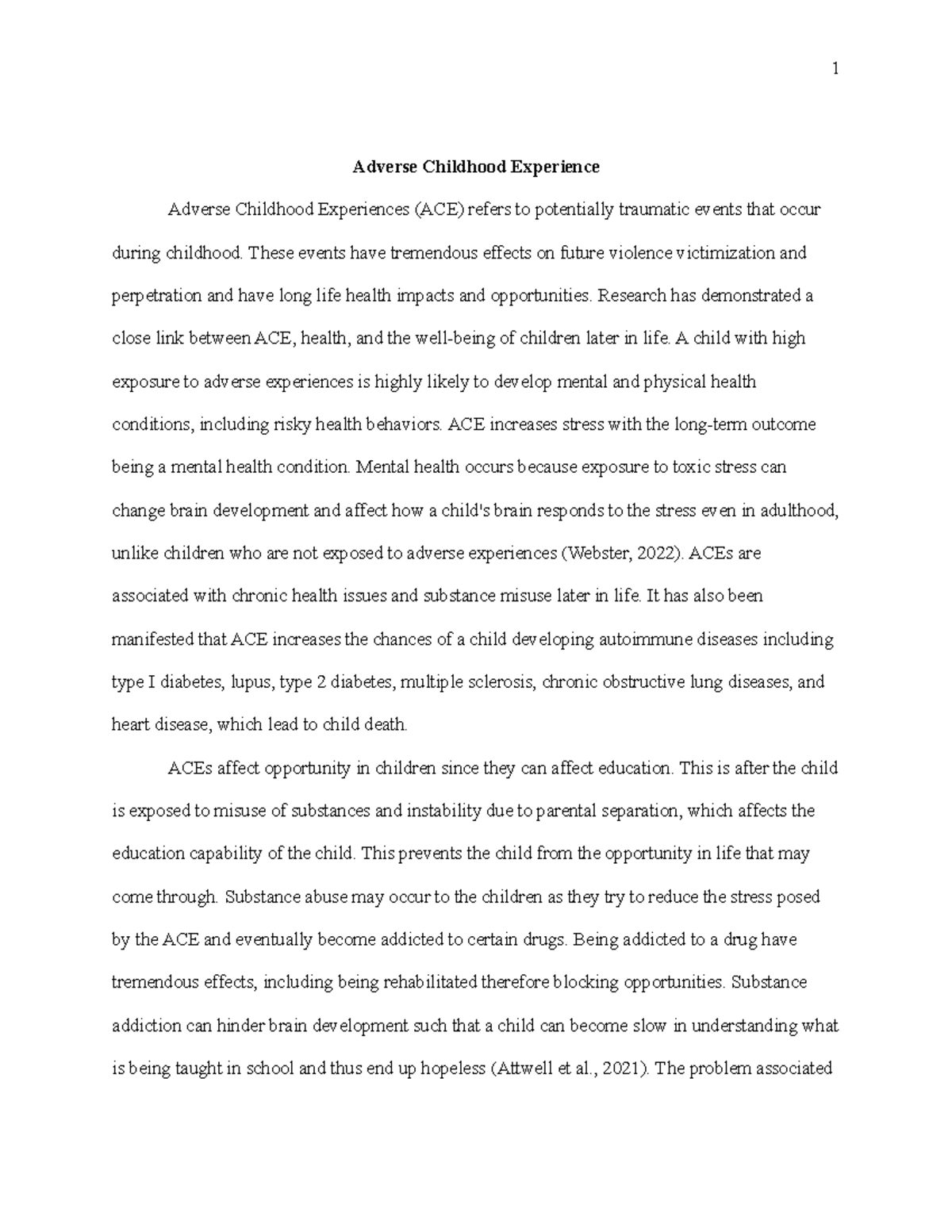ACES - ACES - 1 Adverse Childhood Experience Adverse Childhood ...