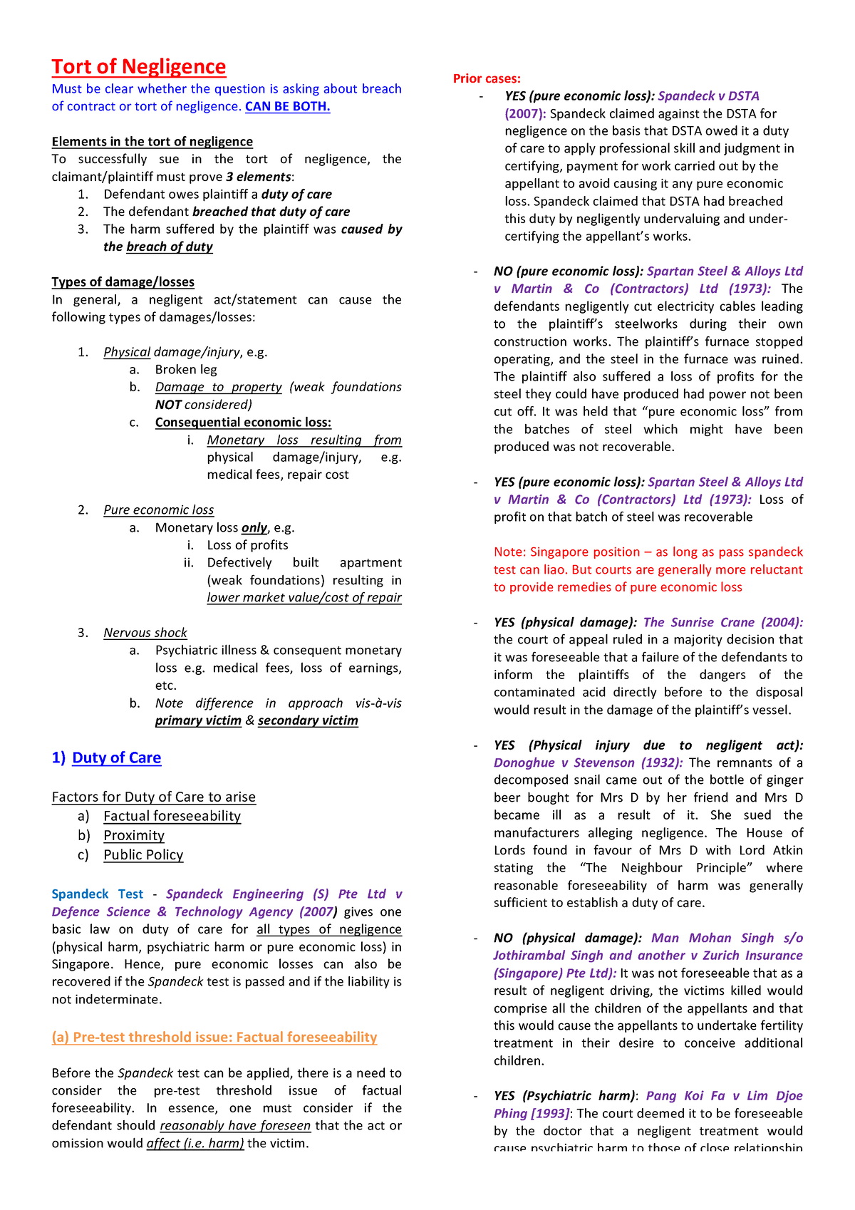 Chapter 6 - Tort Of Negligence - Tort Of Negligence Must Be Clear ...