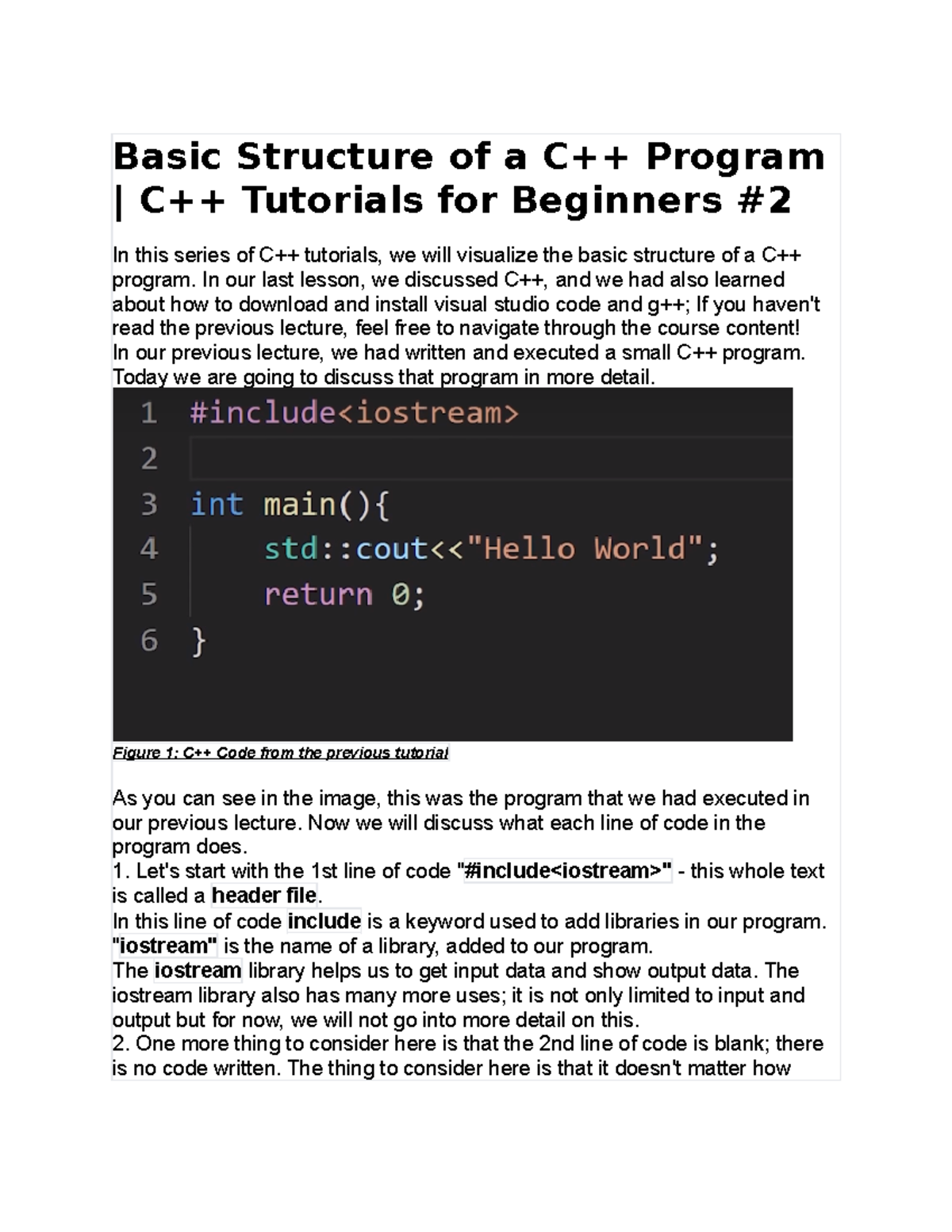 C++ tutorials - In our last lesson, we discussed C++, and we had also ...