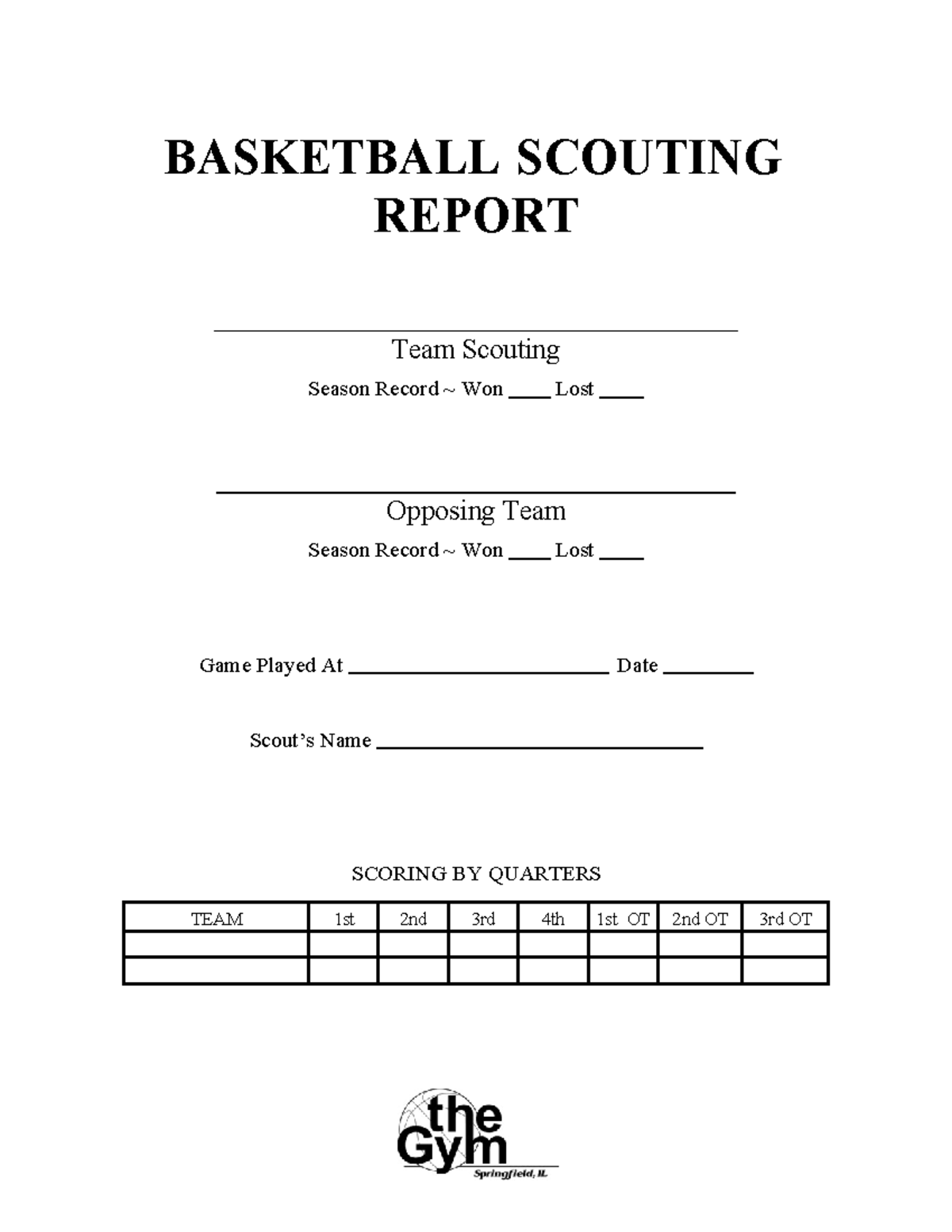 Scoutingreport - Good - BASKETBALL SCOUTING REPORT Team Scouting Season ...