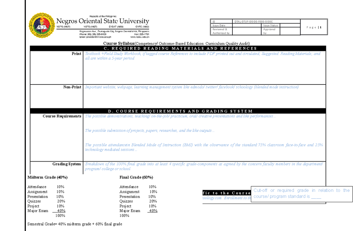 (Syllabus) Microeconomics - P a g e | 1 Issue Date Issue Status ...