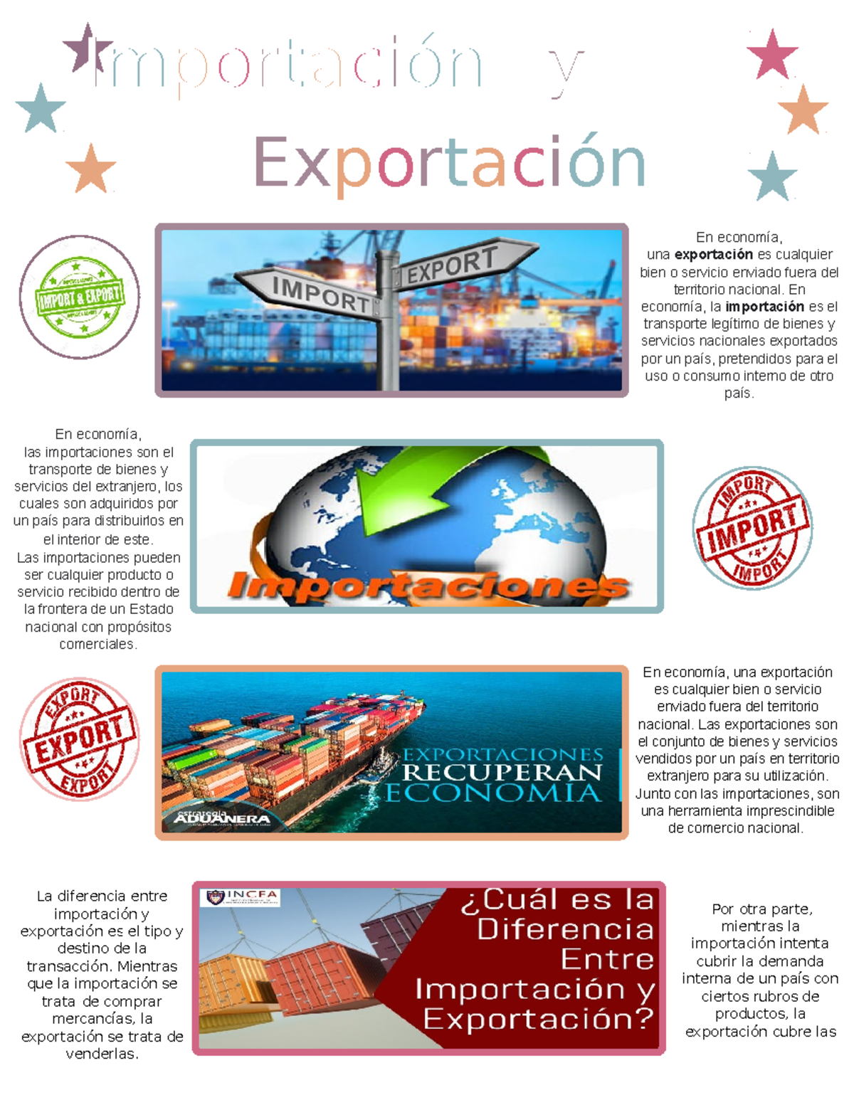 Importación y exportación - Importación Importación yy Por otra parte ...