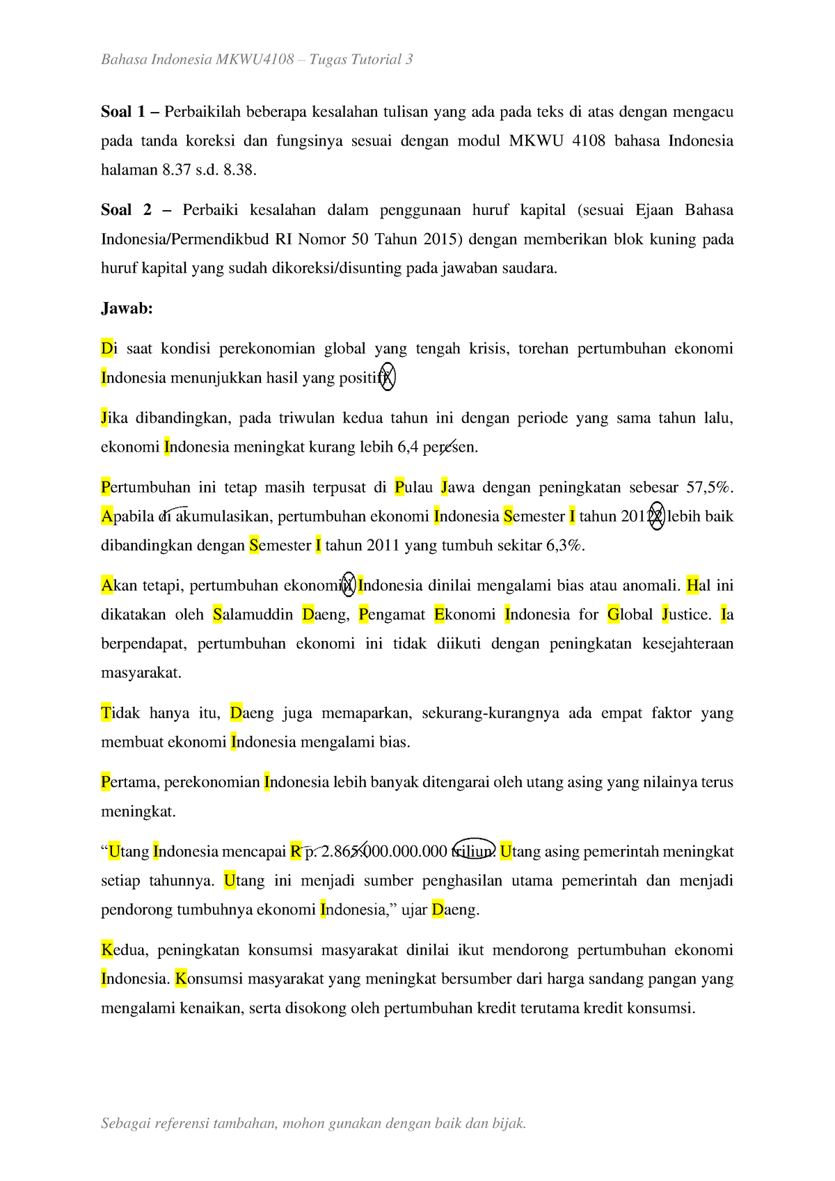 Bahasa Indonesia MKWU4108 – Tugas Tutorial 3 - Bahasa Indonesia ...