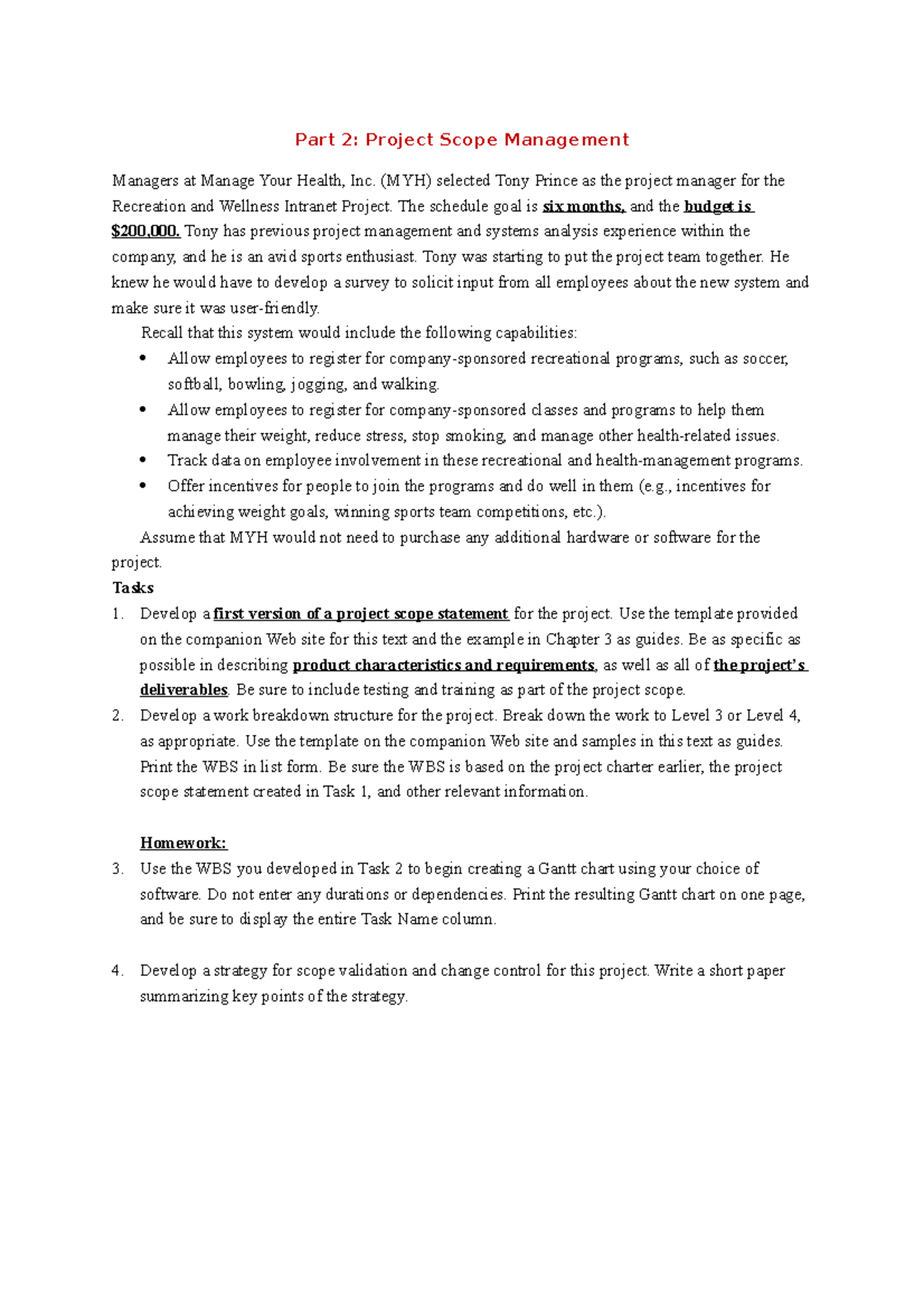 Part 2 - Scope Management - Part 2: Project Scope Management Managers ...