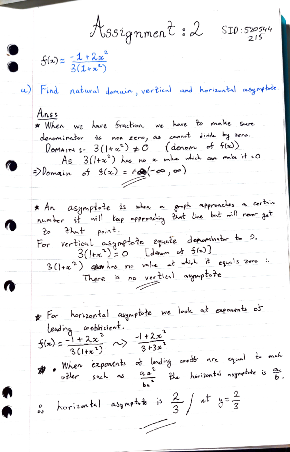 Math1021 Assignment - bSsignment2 SIO:520s421S Sla) 1+ 3(1+) a) ind ...