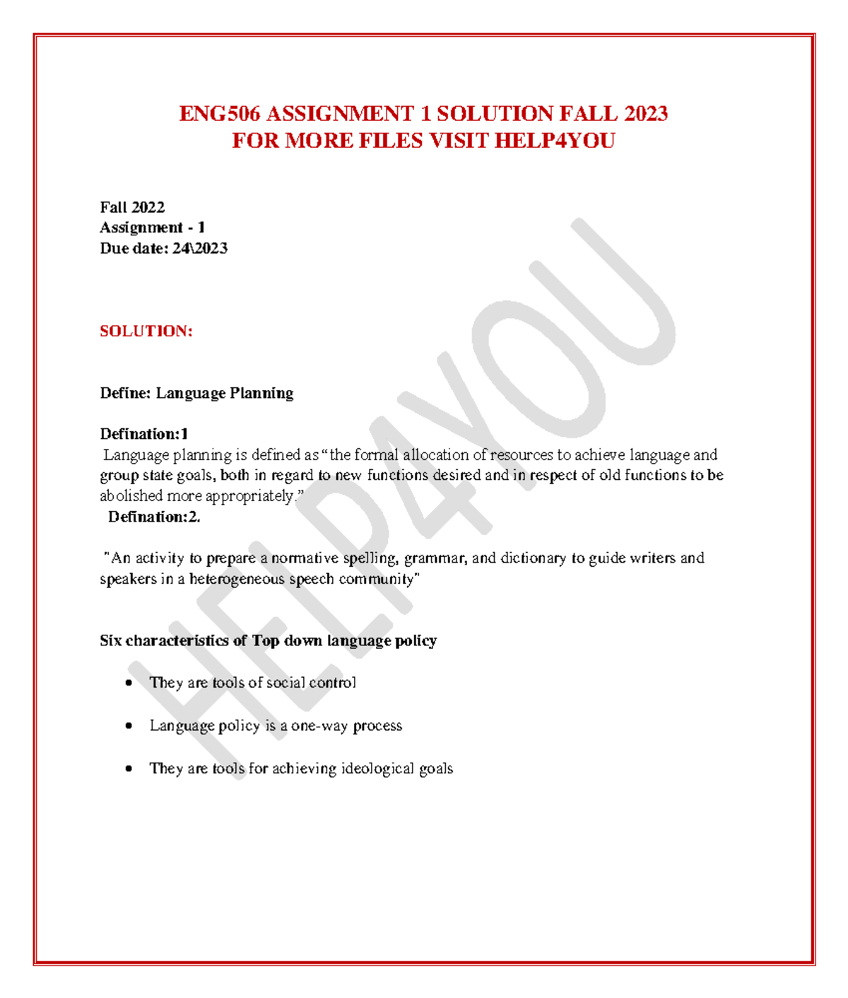 eng 506 assignment solution 2023