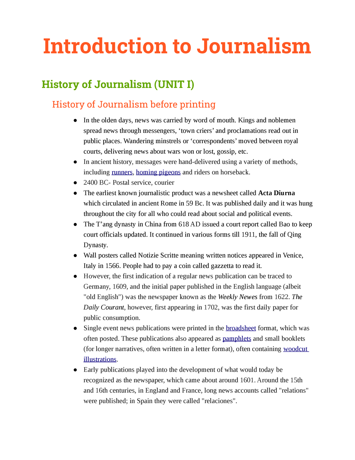 introduction about journalism essay