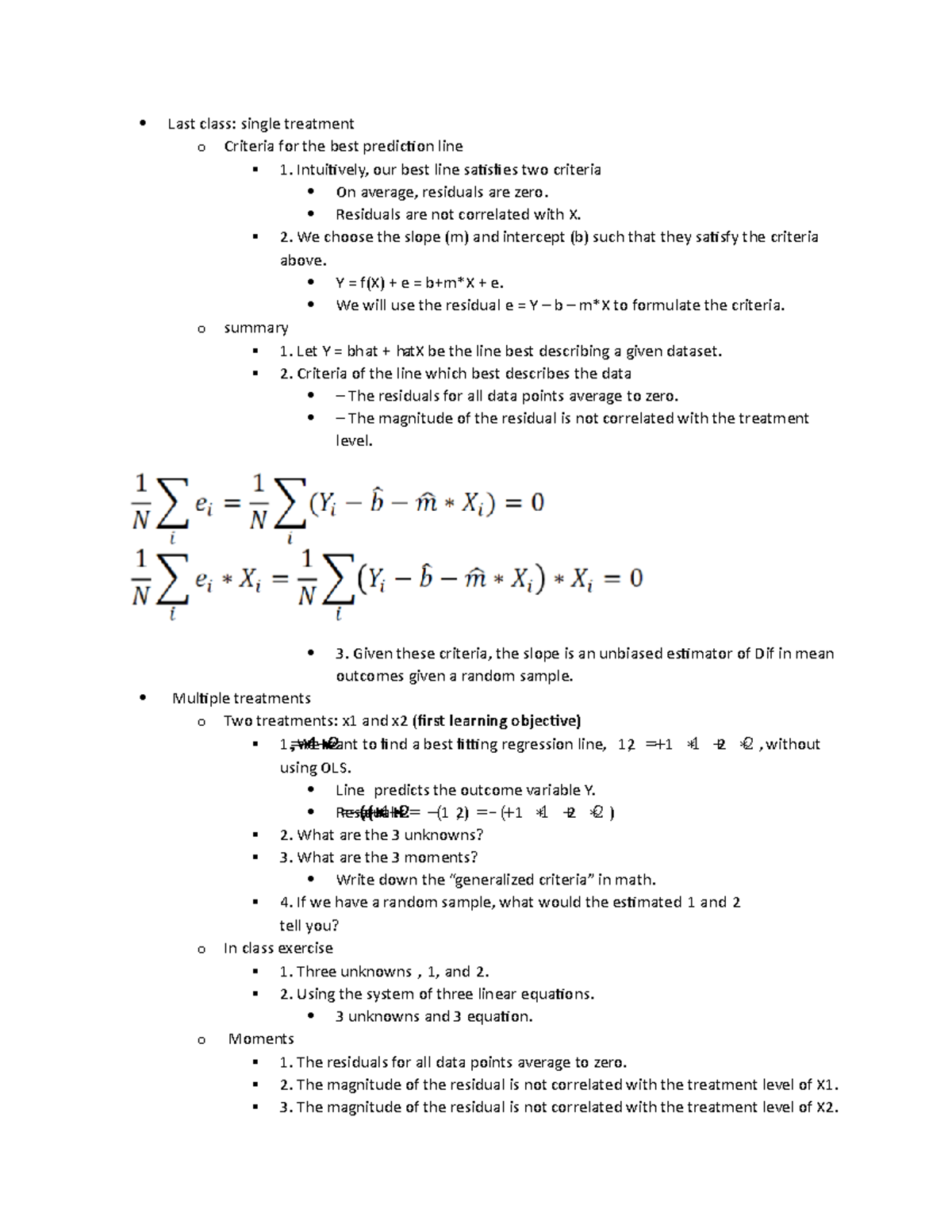 Week 5 - Xiang - Last class: single treatment o Criteria for the best ...