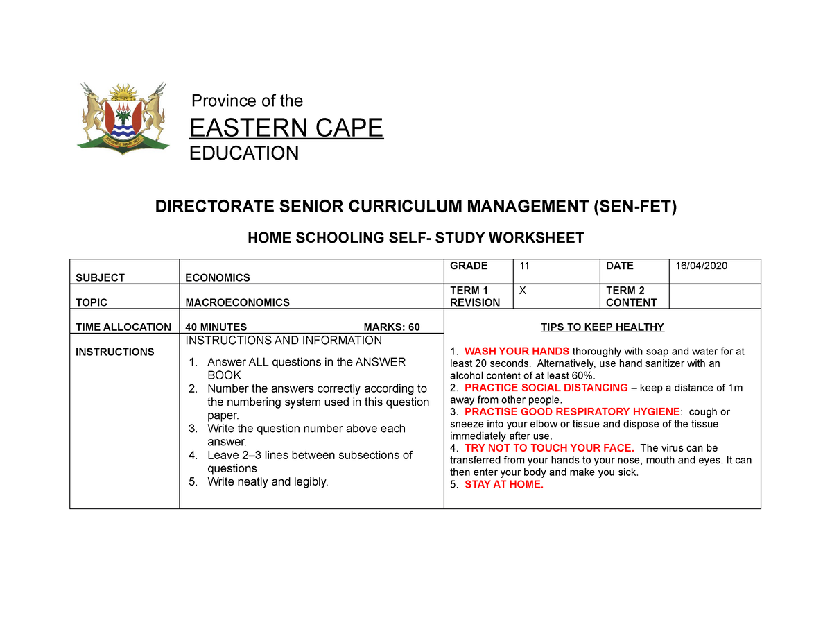 economics grade 11 term 2 assignment