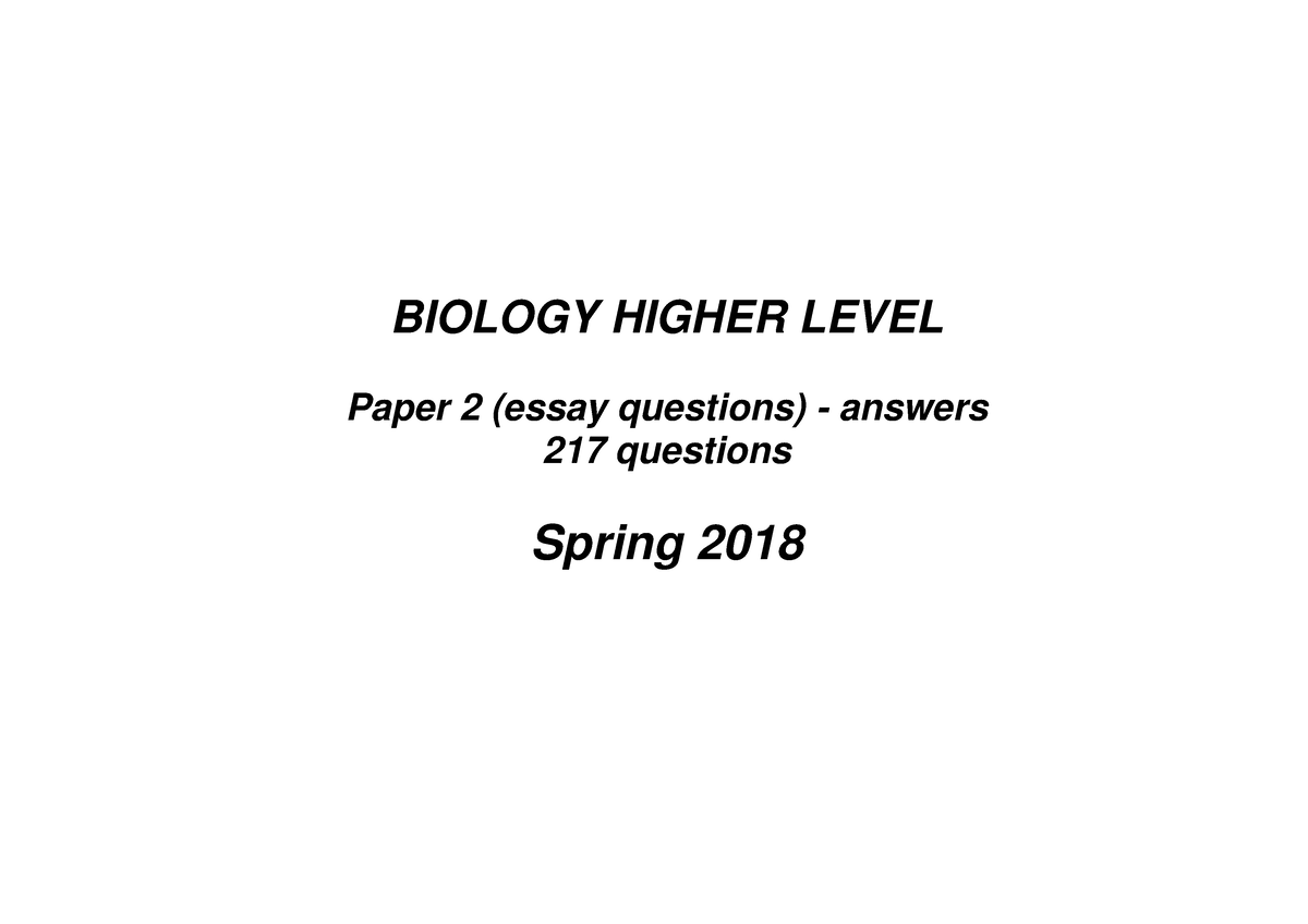 h2 biology essay questions