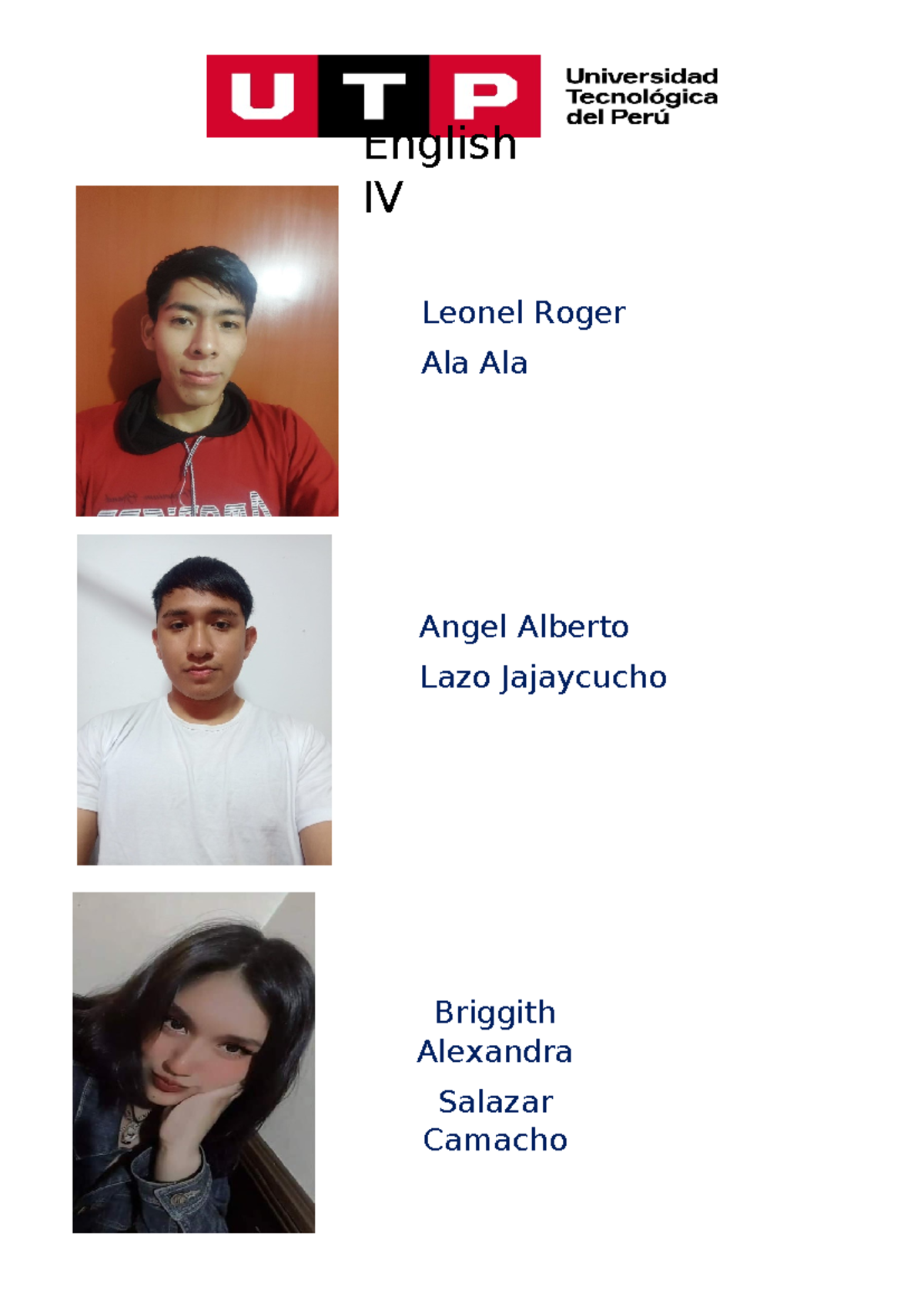 Trabajo DE Ingles entregar - English IV Briggith Alexandra Salazar ...