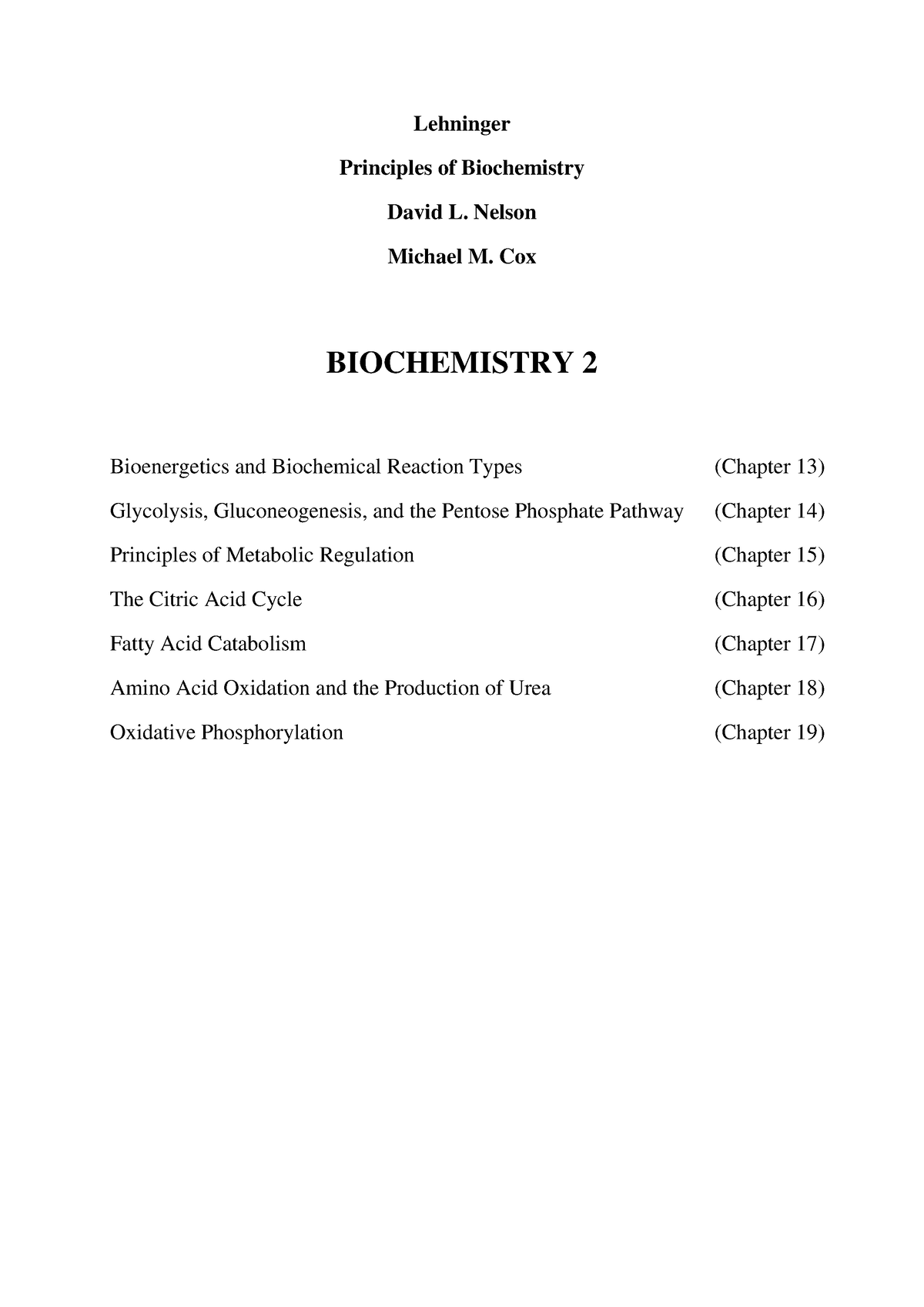 Bio 2 Chapter 13 - Bioenergetics And Biochemical Reaction Types ...