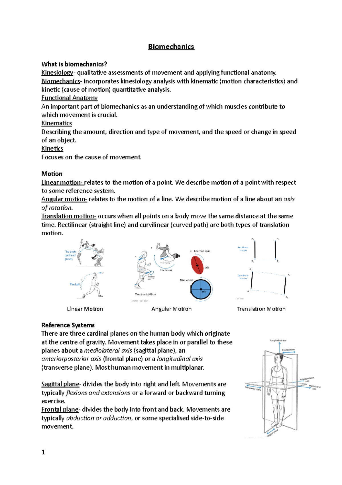 Biomechanics Session 1 - Biomechanics What Is Biomechanics? Kinesiology ...