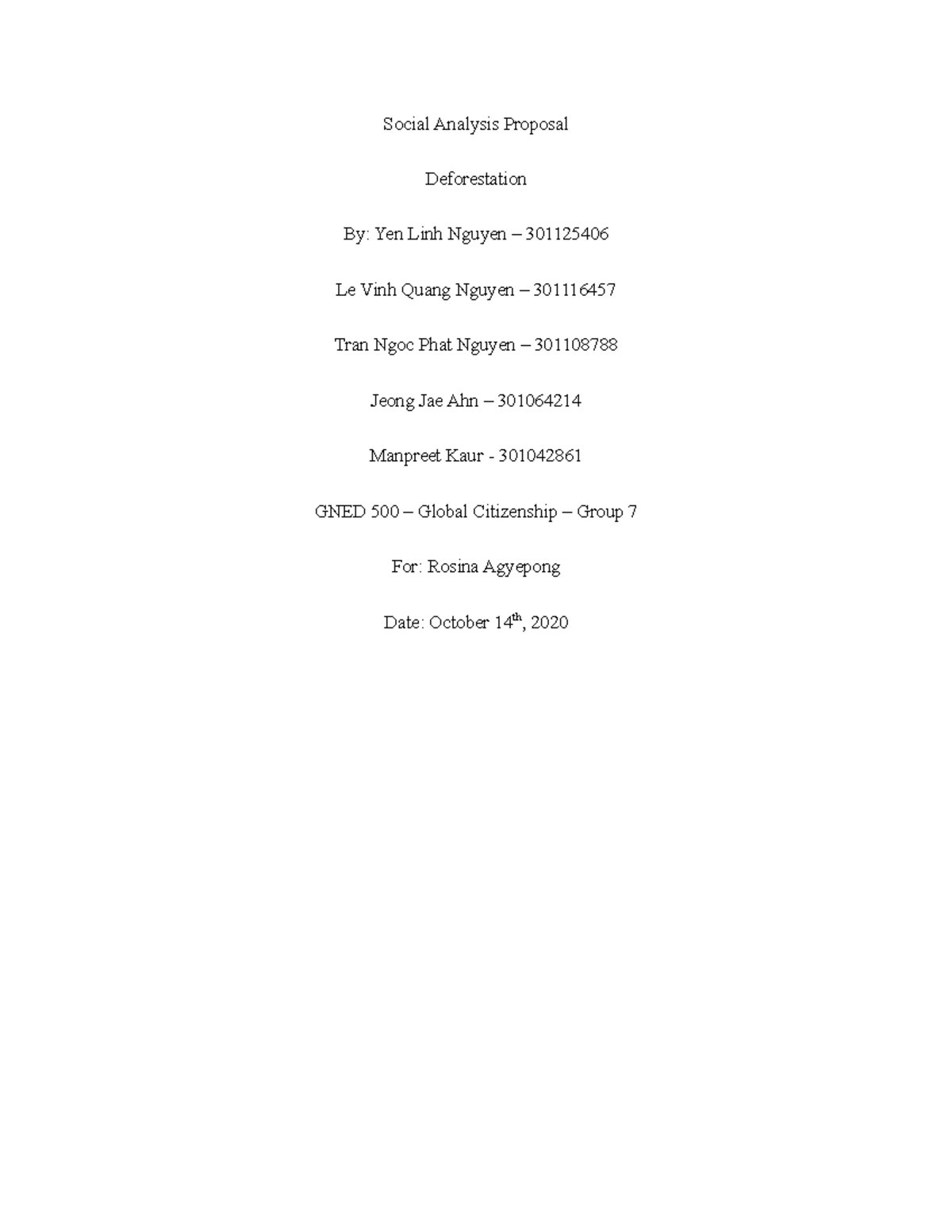 Social Analysis Proposal-GNED500 - Social Analysis Proposal ...
