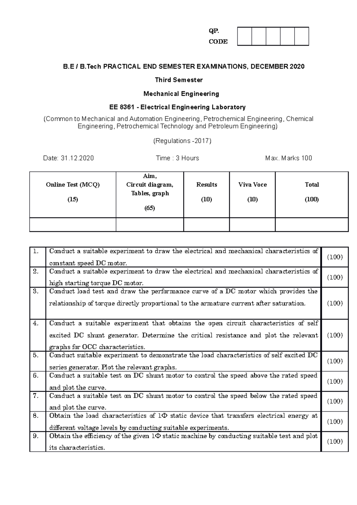 ADC LAB Questions - ADC LAB - B / B PRACTICAL END SEMESTER EXAMINATIONS ...