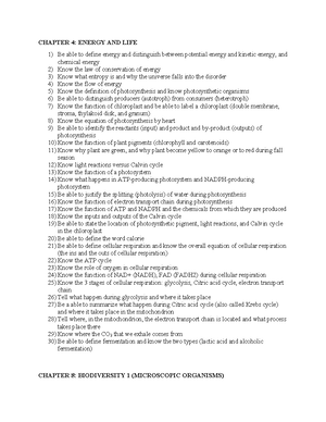 Lecture Exam I - Review Sheet - Lecture Exam #1 – Study Guide Chapter 1 ...
