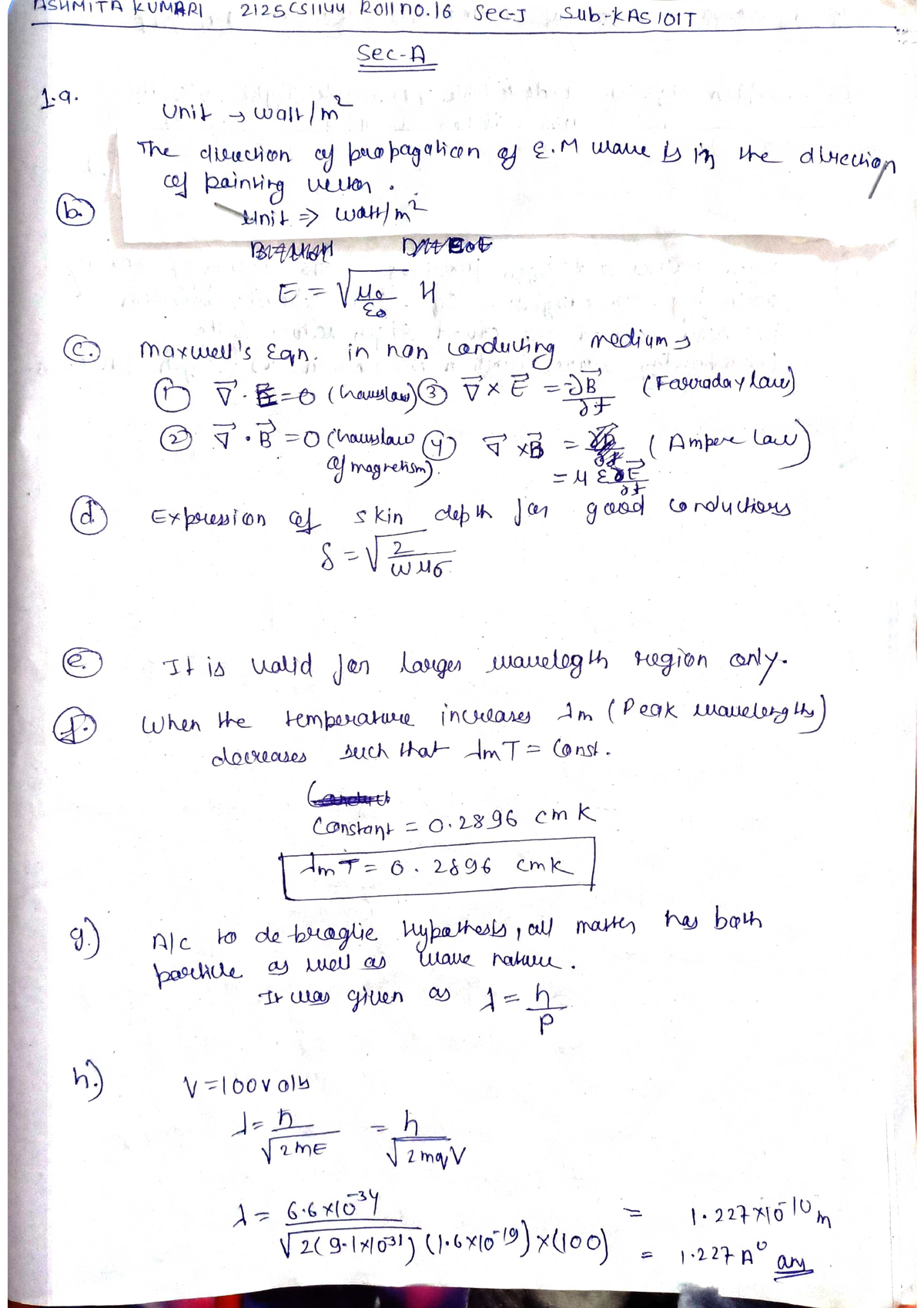 physics assignment btech 1st year