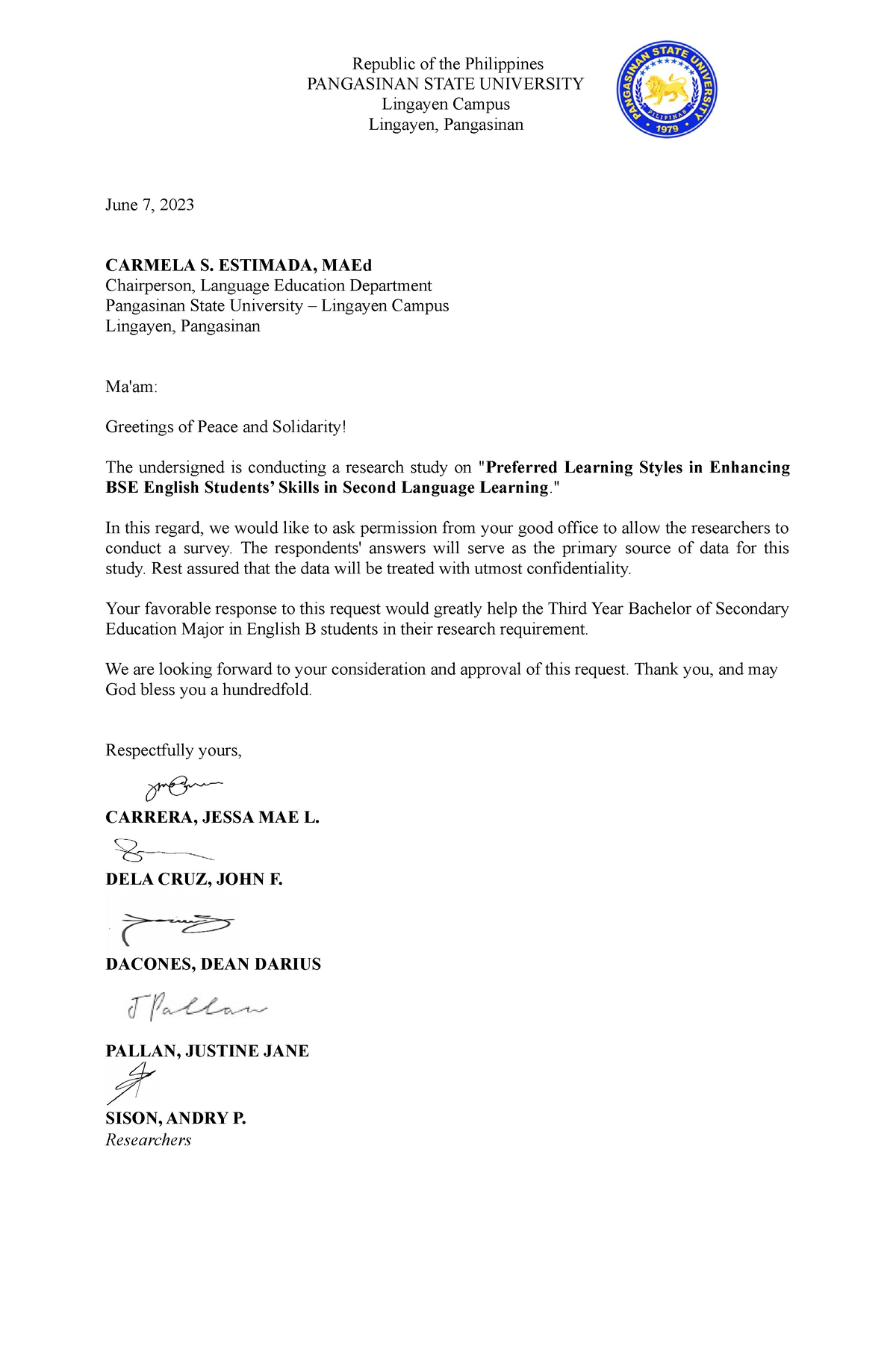 Permission-to-Conduct-the-Study-Letter - PANGASINAN STATE UNIVERSITY