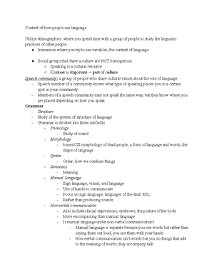 Midterm Study Guide (151 Ling Clemente)(1) - 1 Midterm Study Guide (151 ...