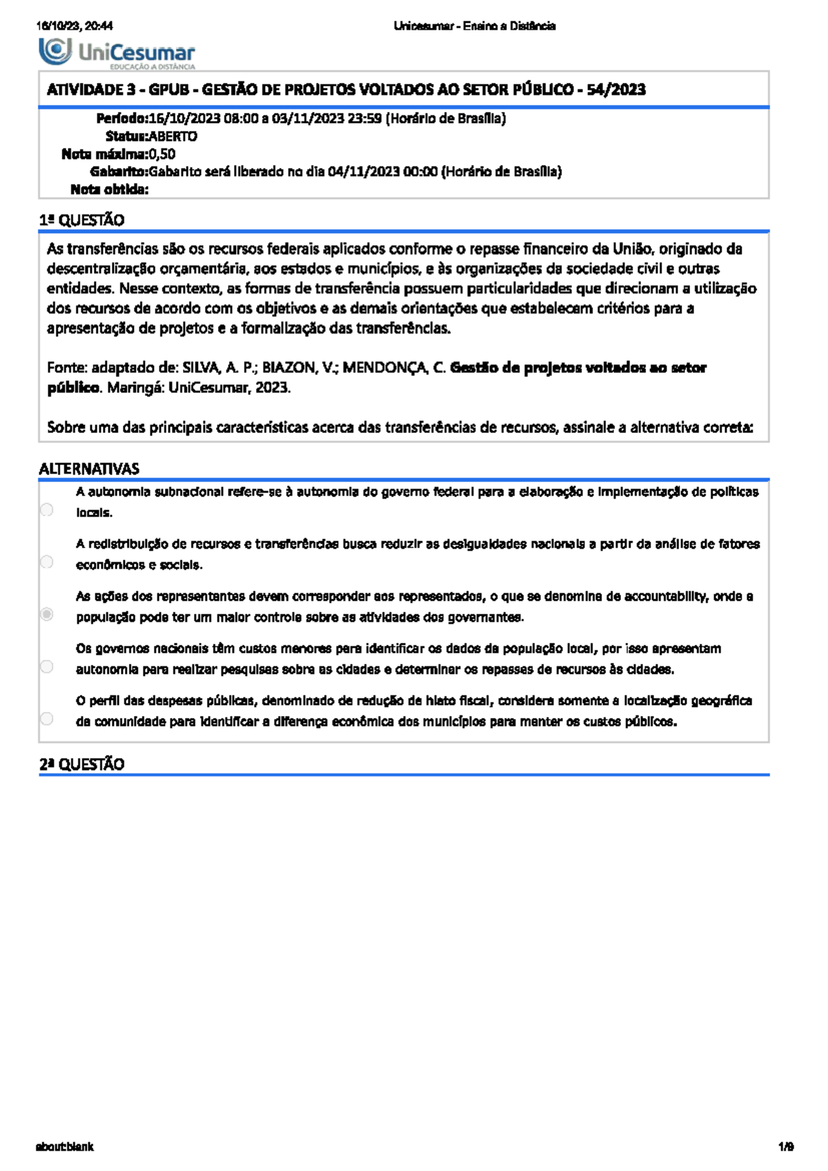 Atividade 3 - GPUB - Gestão DE Projetos Voltados AO Setor Público ...