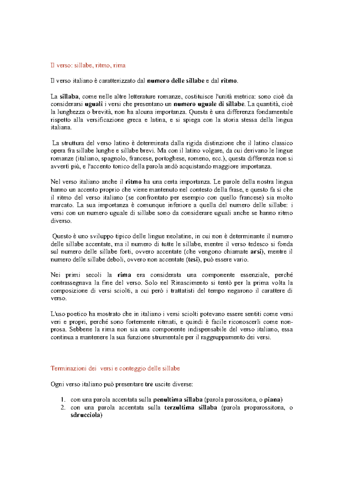 Analisi Metrica Di Una Canzone Italiana