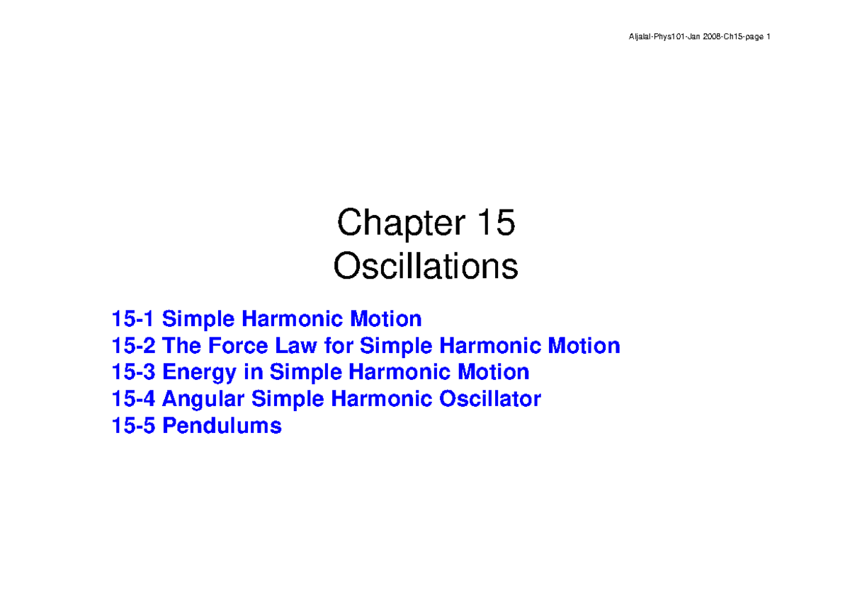 Chapter 15 - Lecture notes 15.6 - Aljalal-Phys101-Jan 2008-Ch15-page 1 ...