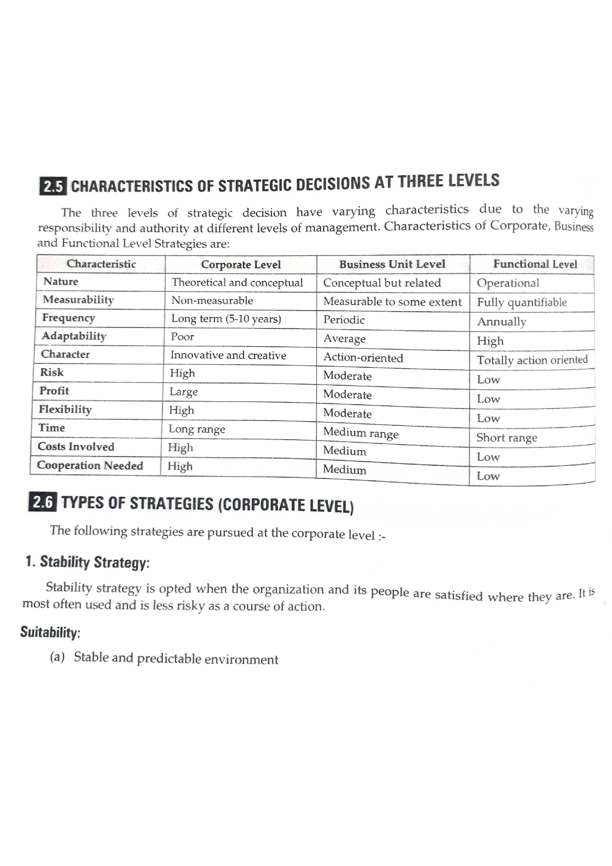 Characteristics Of Strategic Decisions At 3 Levels - Strategic ...