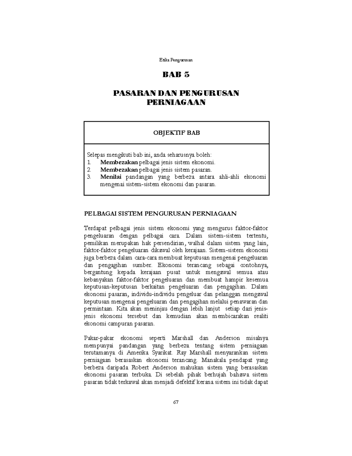 BAB 5 - BAB 5 - BAB 5 PASARAN DAN PENGURUSAN PERNIAGAAN OBJEKTIF BAB ...