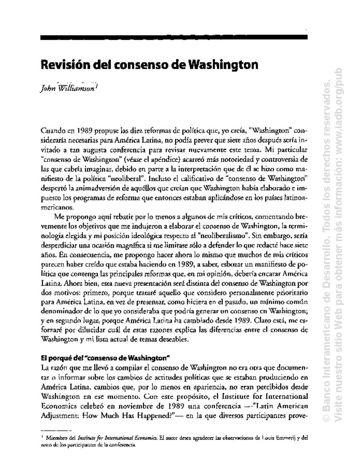 2 Williamson 1998 Revisic 3b3n Del Consenso De Washington - Revisión ...