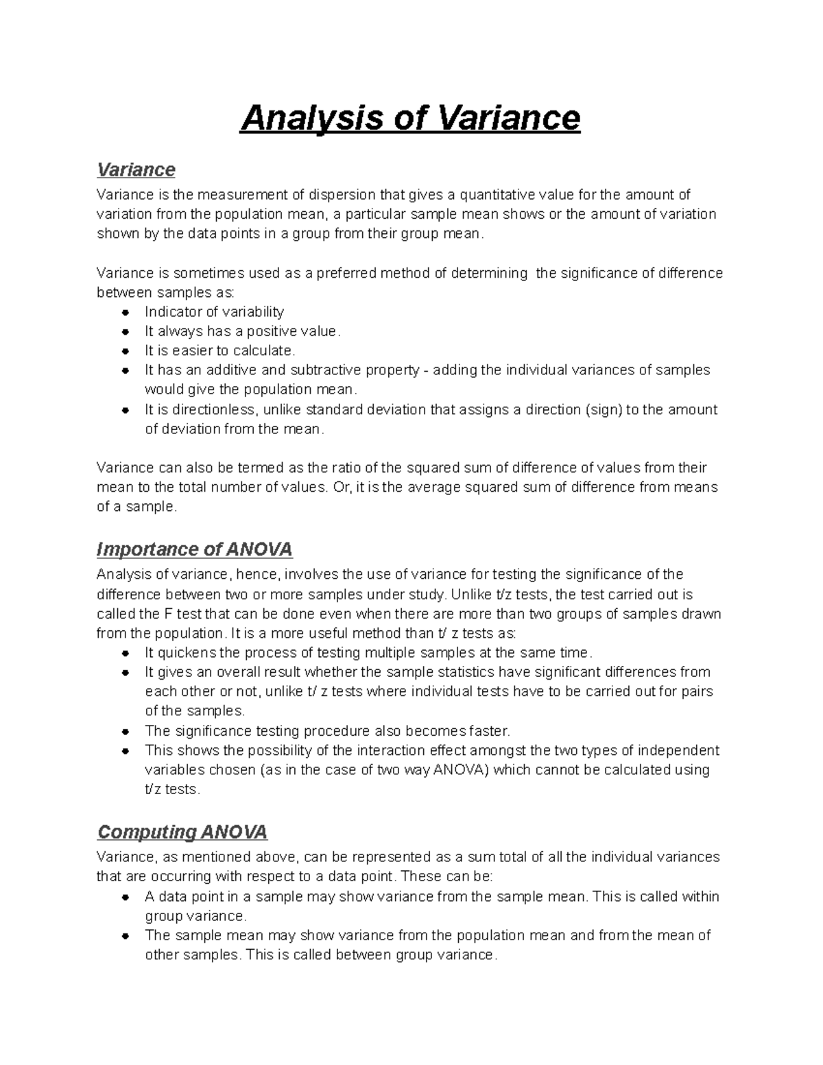 variance ignou assignment