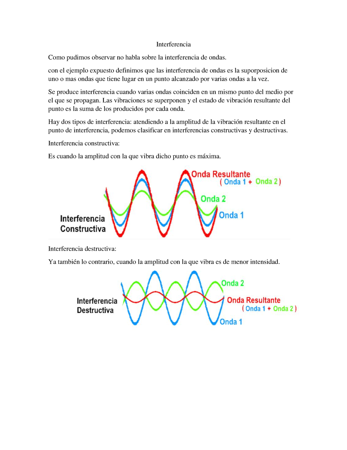 interferencia constructiva y destructiva