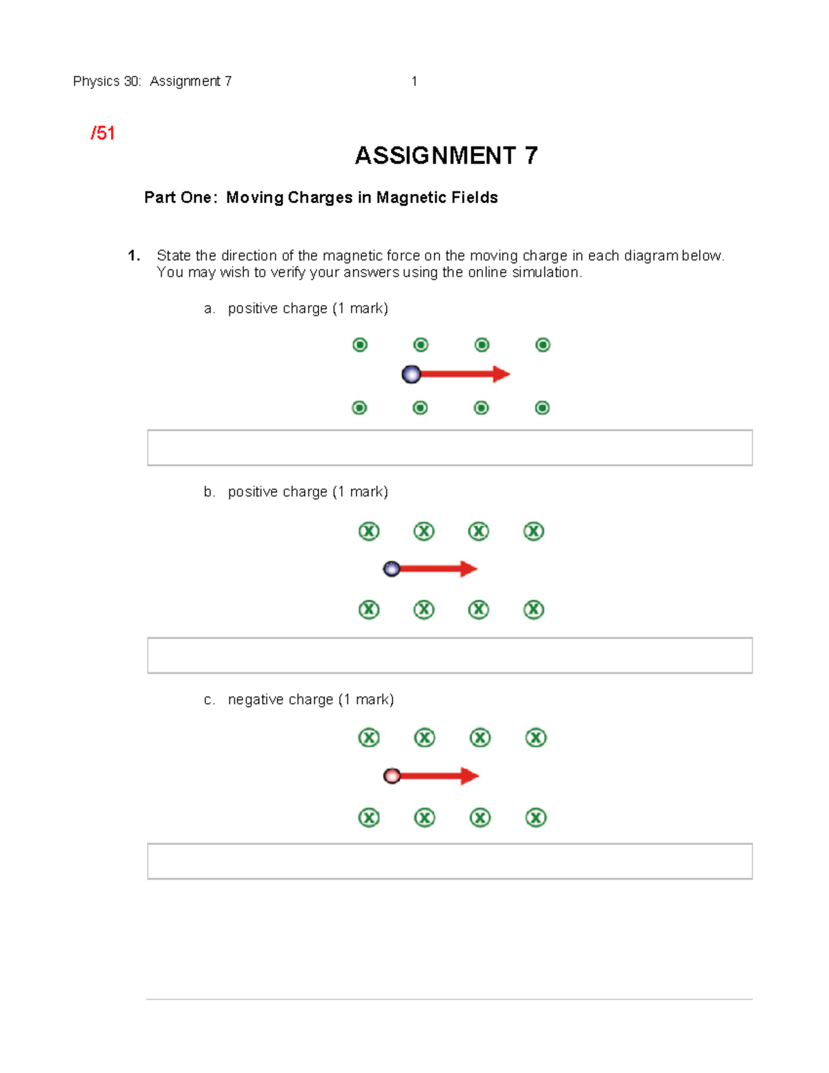 Ab7 - Electricity and Magnetism - / ASSIGNMENT 7 Part One: Moving ...