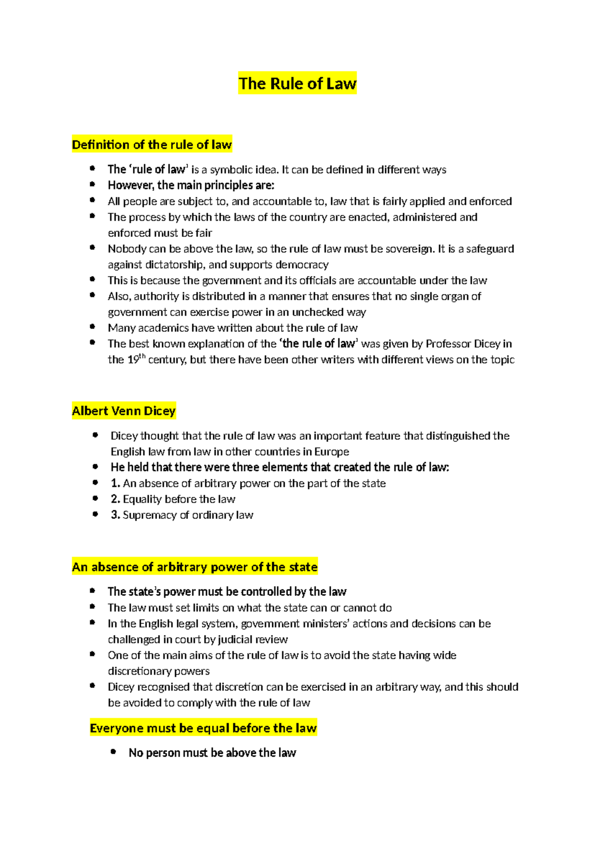 The Rule of Law - The Rule of Law Definition of the rule of law The ...