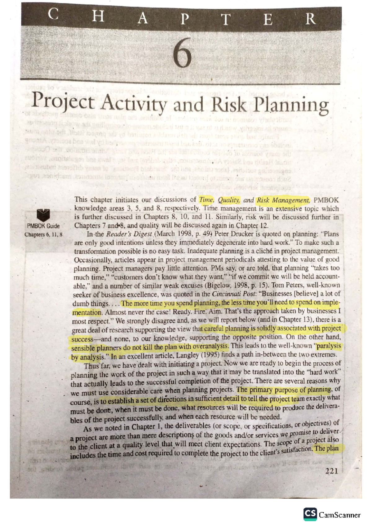 Project management chapter 6 - Studocu