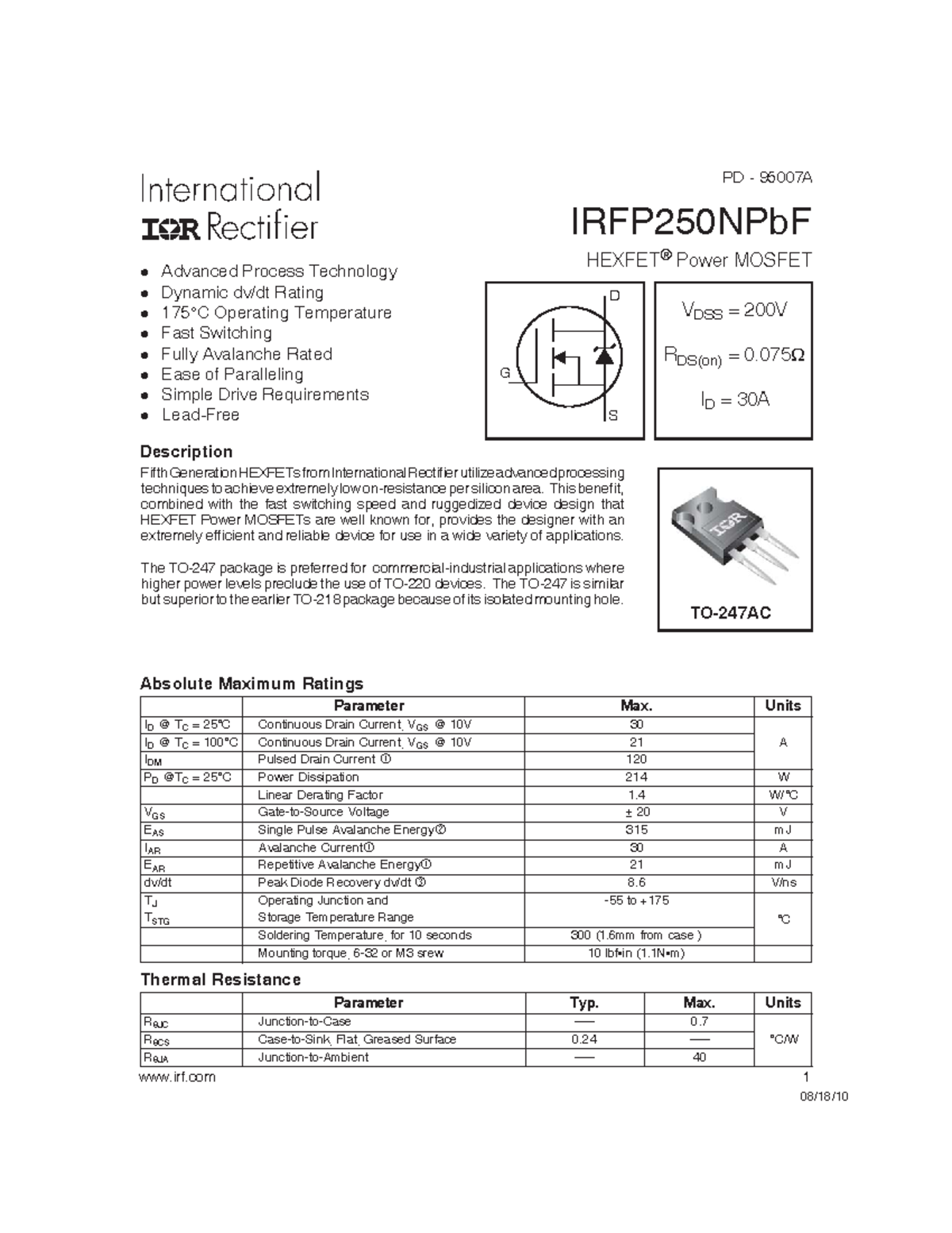 3.10 Parámetros y características eléctricas (Hojas de datos) ( bytes ...