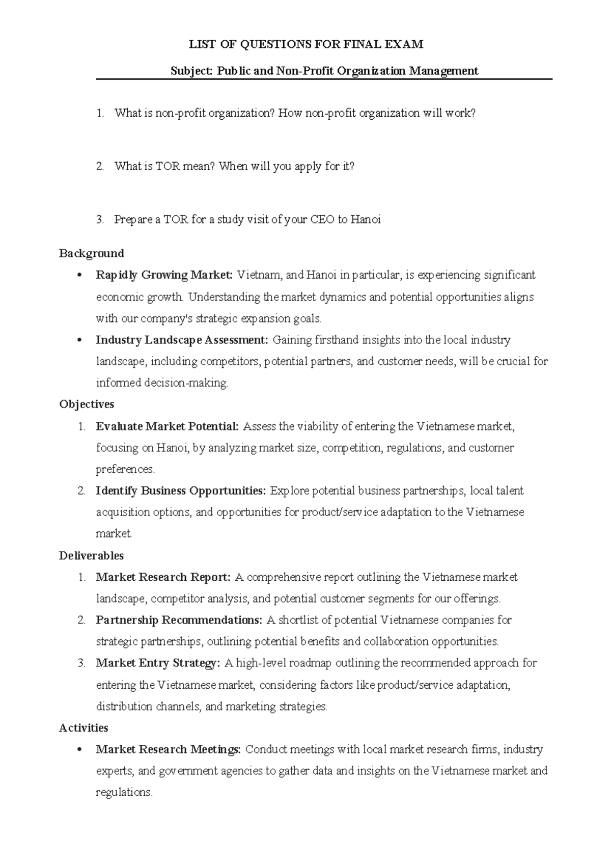 Questions-for-writing-test NPO-exam - LIST OF QUESTIONS FOR FINAL EXAM ...